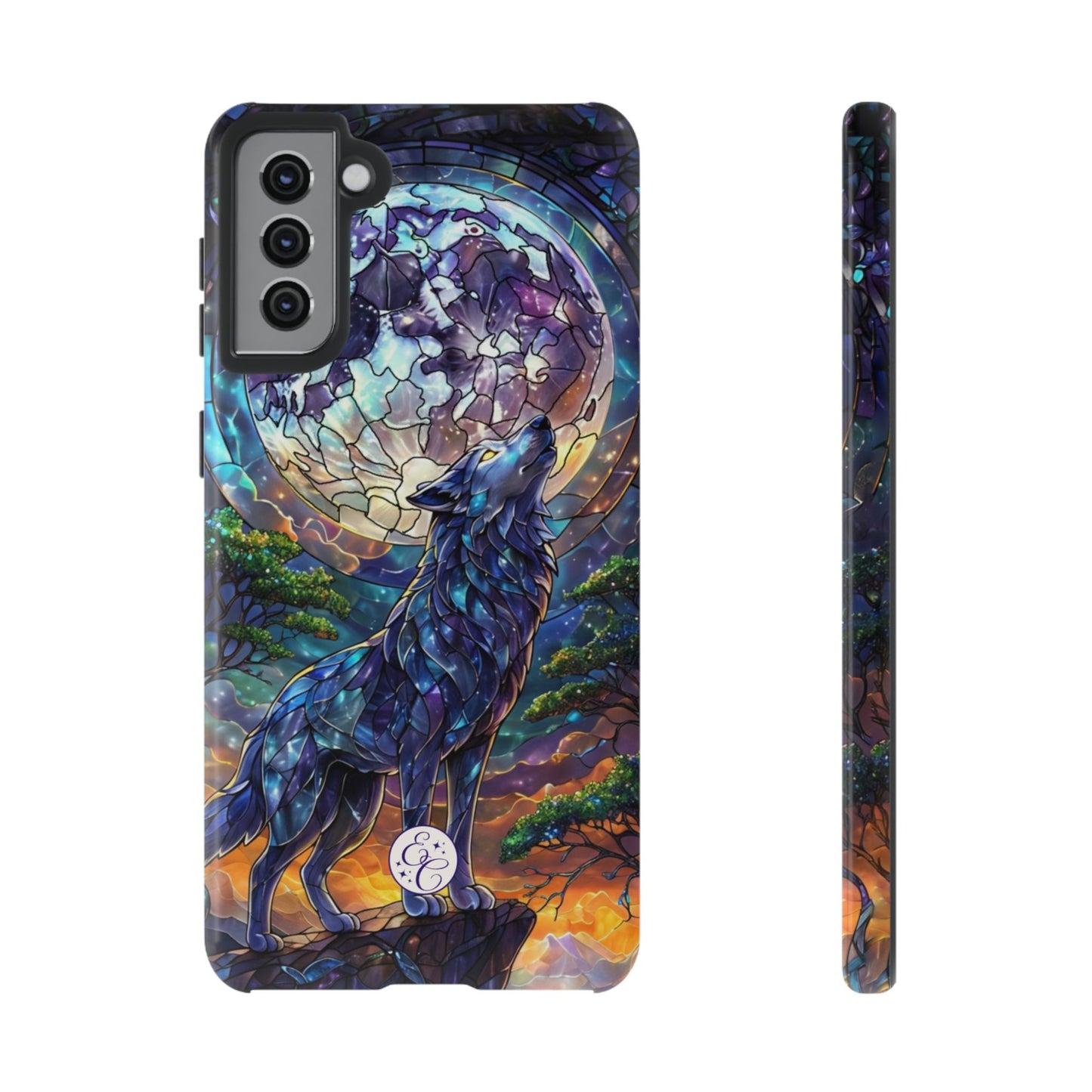 Stained Glass Wolf Tough Phone Case