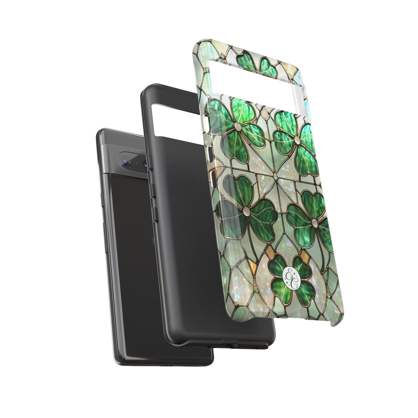 Lucky Clover Stained Glass Pattern Tough Phone Case