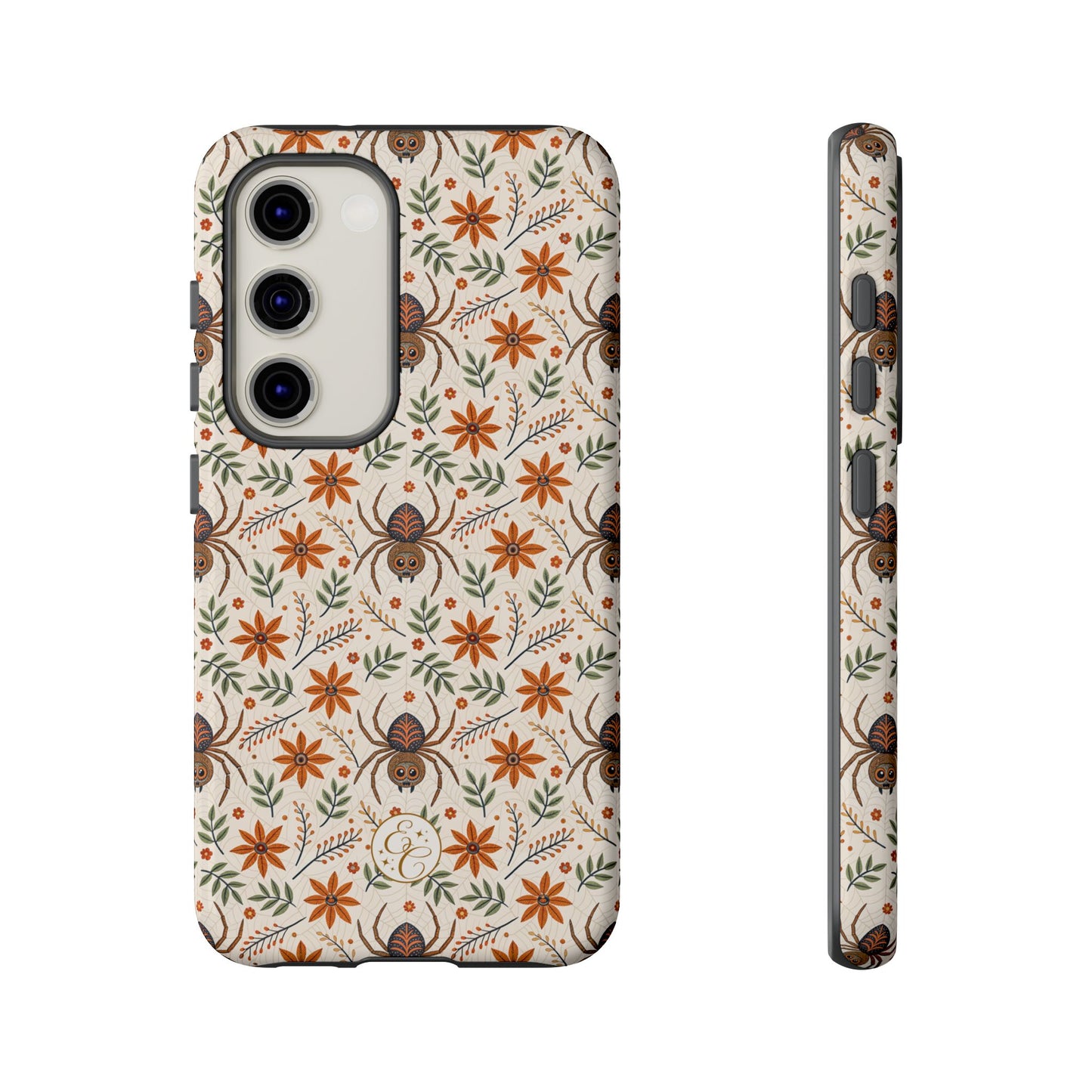 Boho Floral Spider Pattern Tough Phone Case