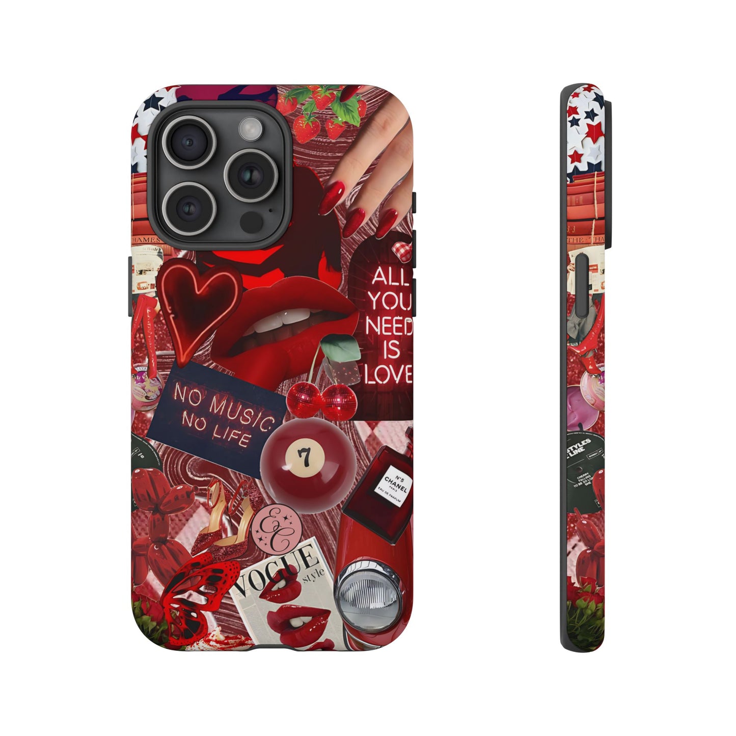 Red Aesthetic Collage Tough Phone Case
