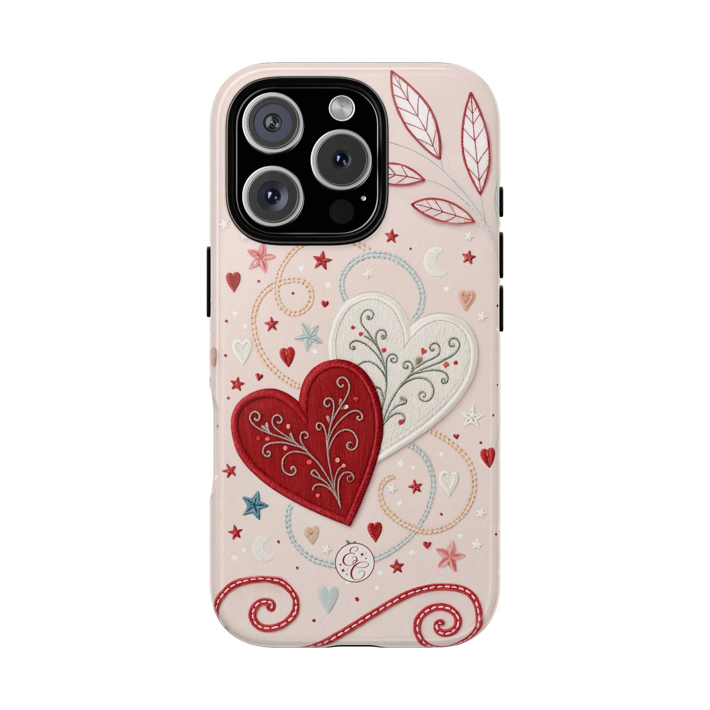 Interlinked Hearts Design Tough Phone Case