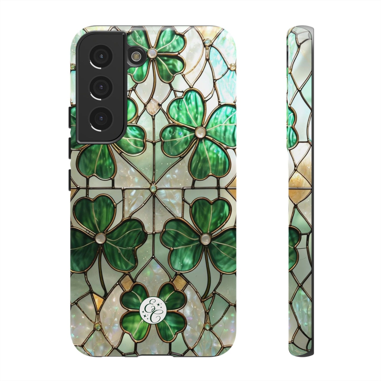 Lucky Clover Stained Glass Pattern Tough Phone Case