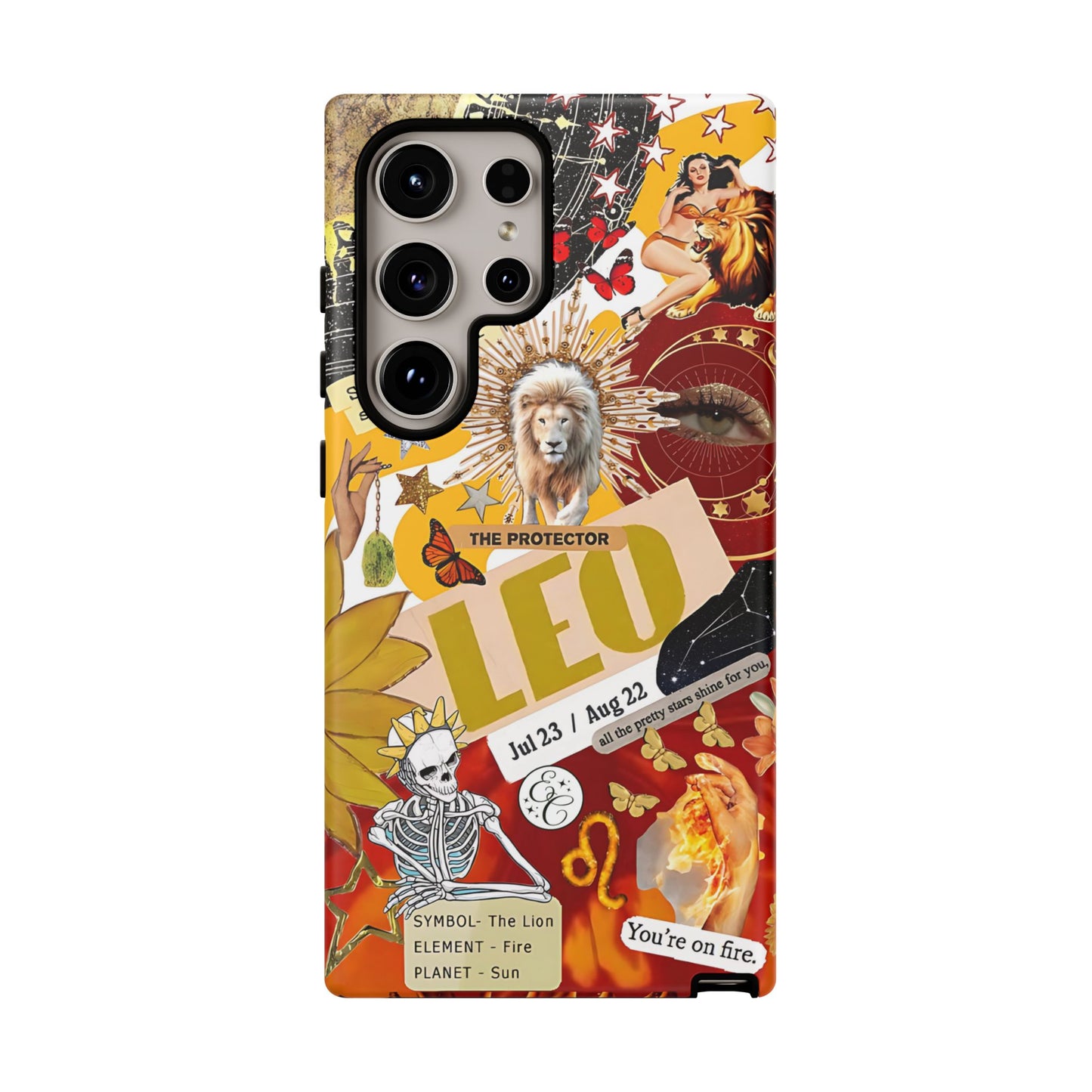 Leo Vintage Zodiac Collage Tough Phone Case