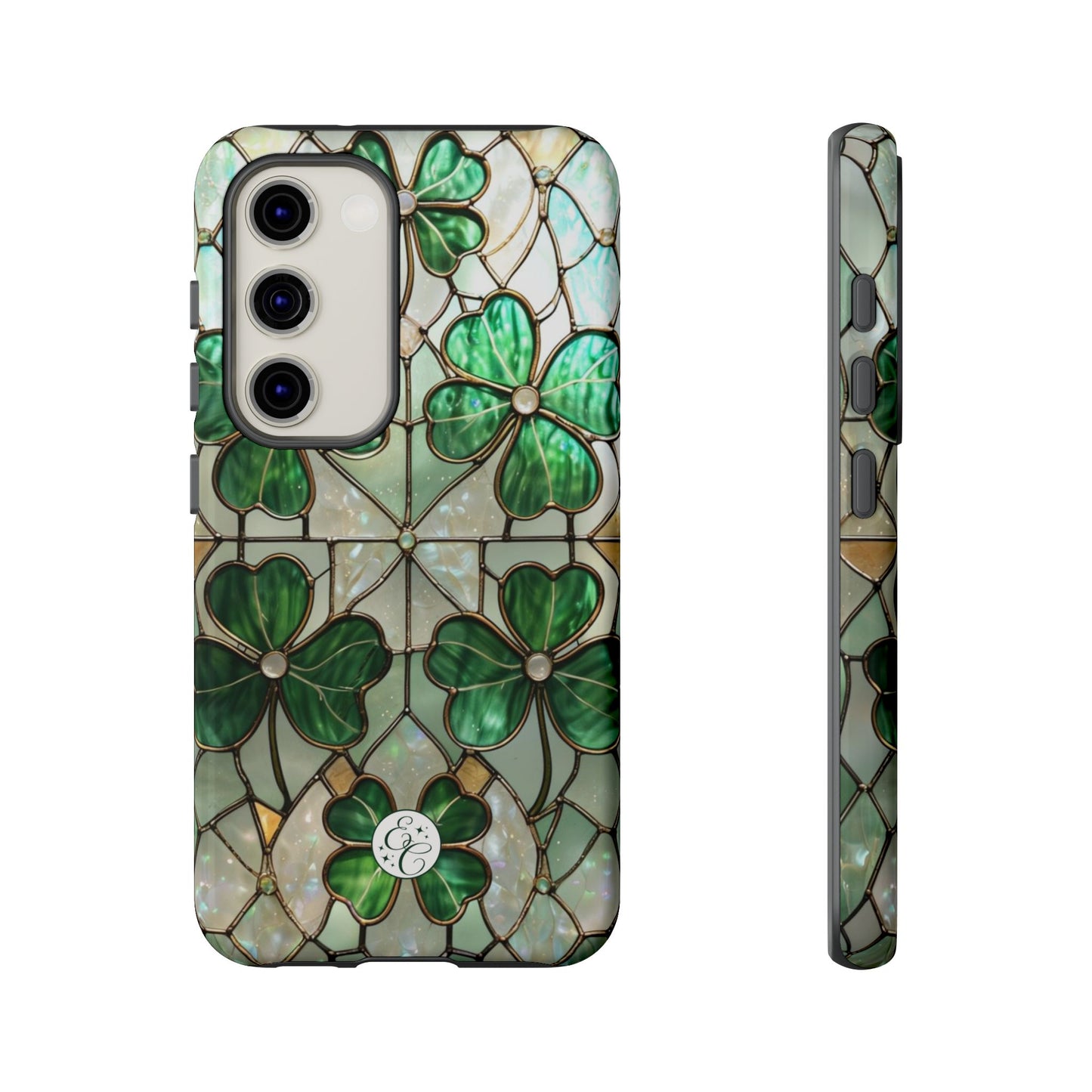 Lucky Clover Stained Glass Pattern Tough Phone Case