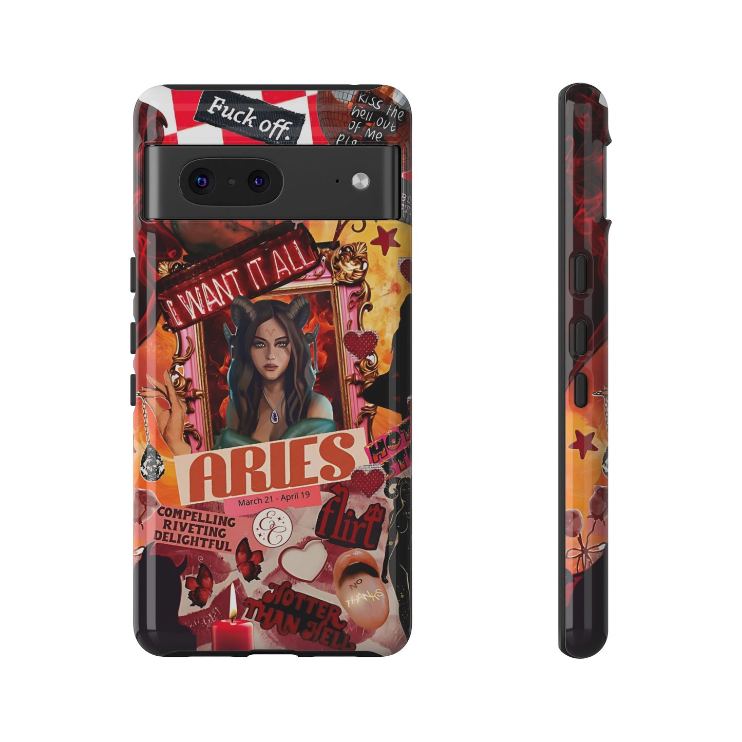Aries Vintage Zodiac Collage Tough Phone Case