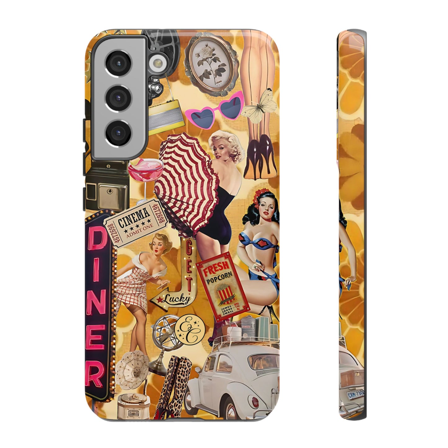 Retro Pin-up Collage Tough Phone Case