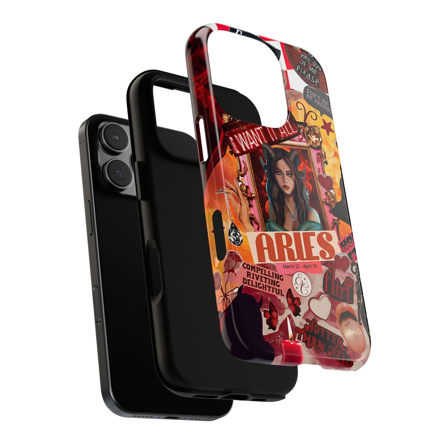 Aries Vintage Zodiac Collage Tough Phone Case