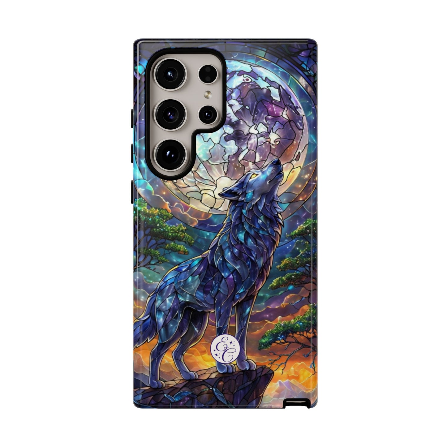 Stained Glass Wolf Tough Phone Case
