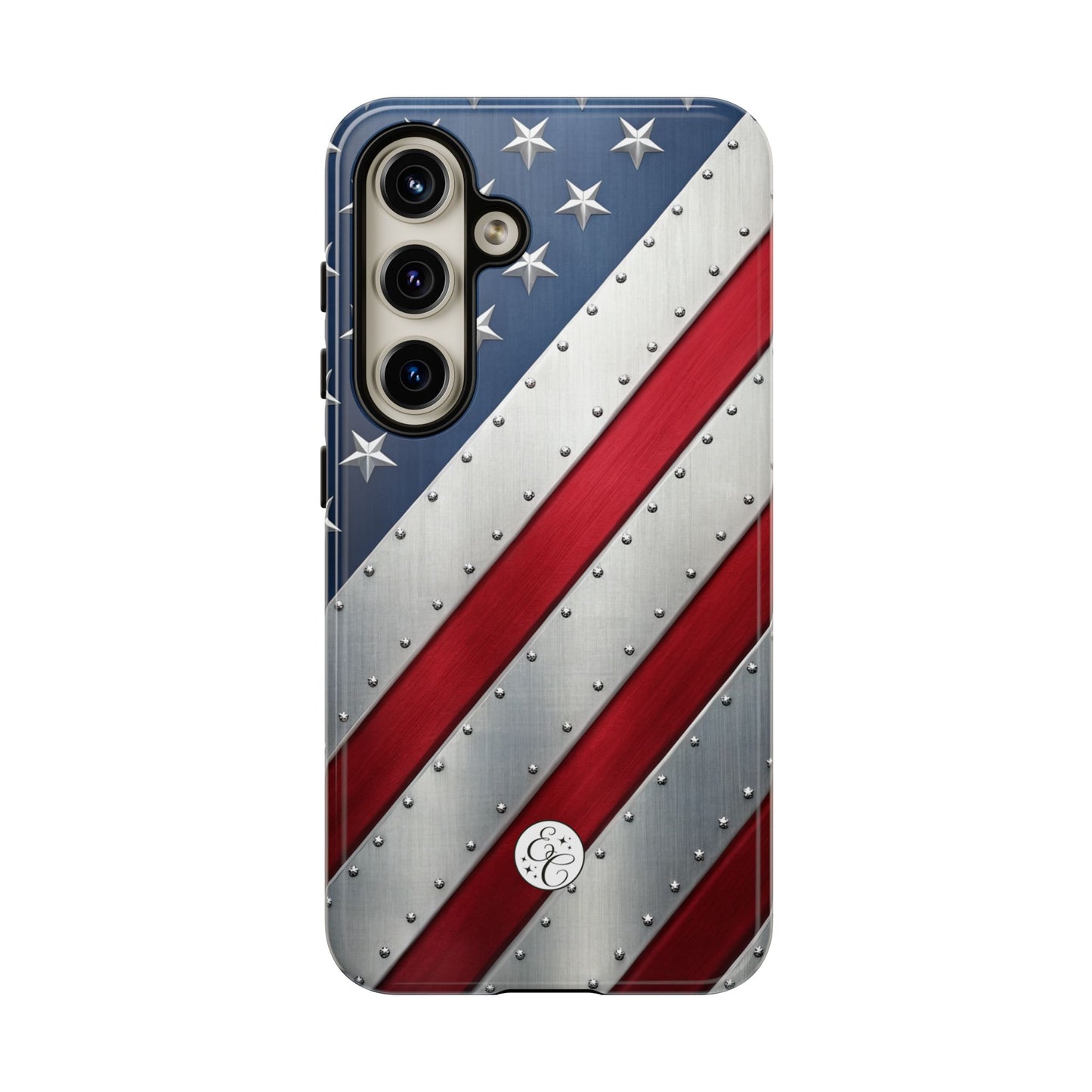 Metallic American Flag Tough Phone Case