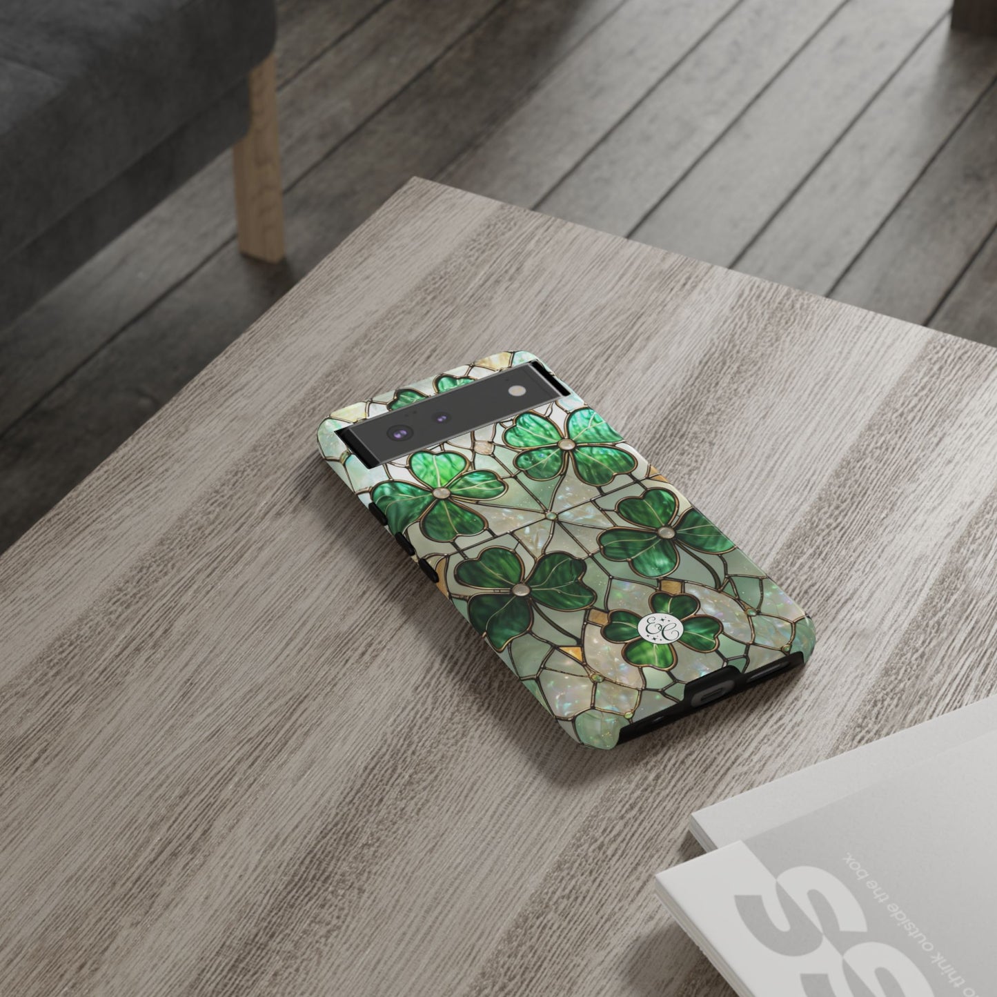 Lucky Clover Stained Glass Pattern Tough Phone Case