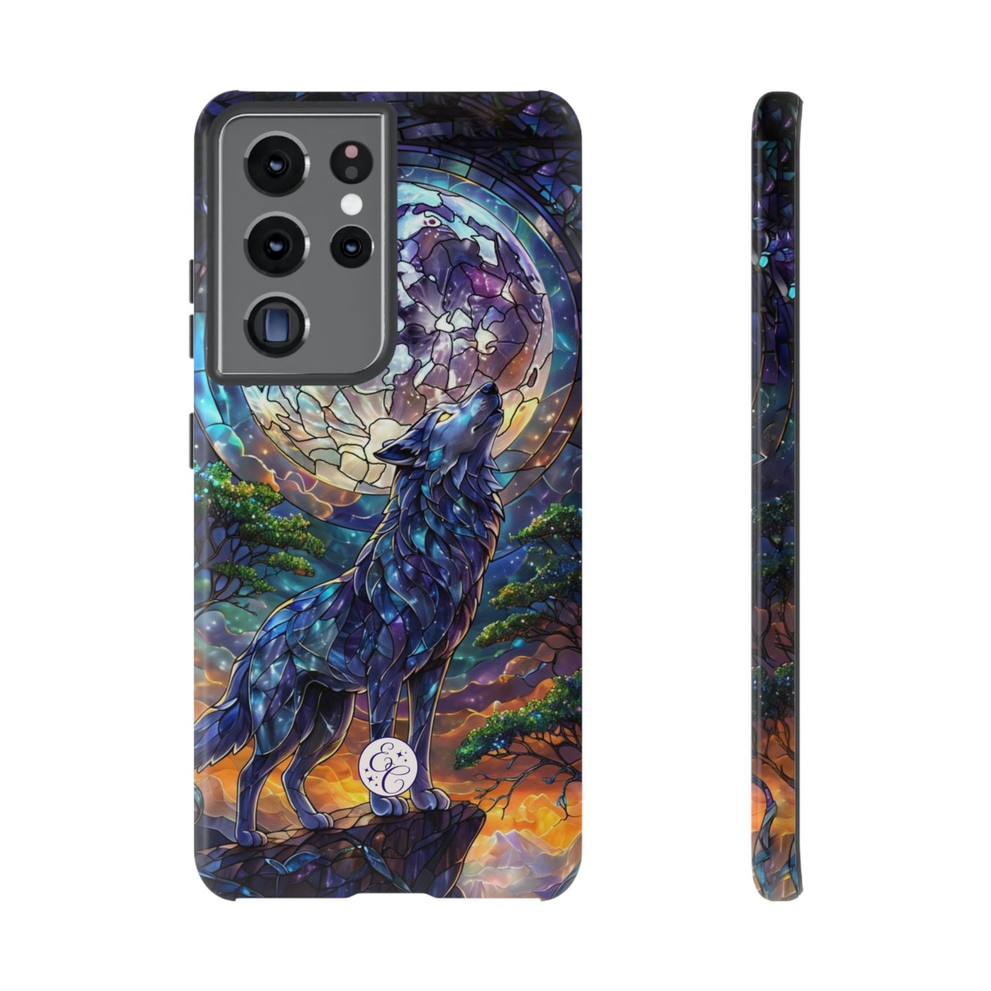 Stained Glass Wolf Tough Phone Case