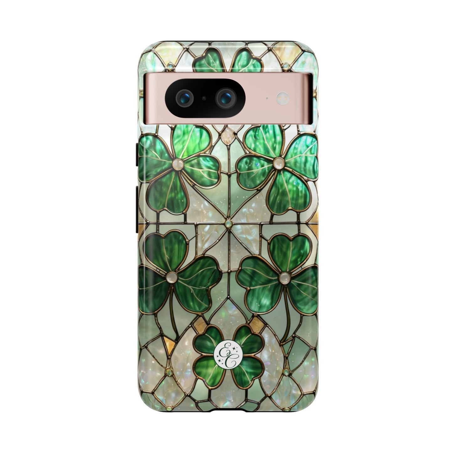 Lucky Clover Stained Glass Pattern Tough Phone Case