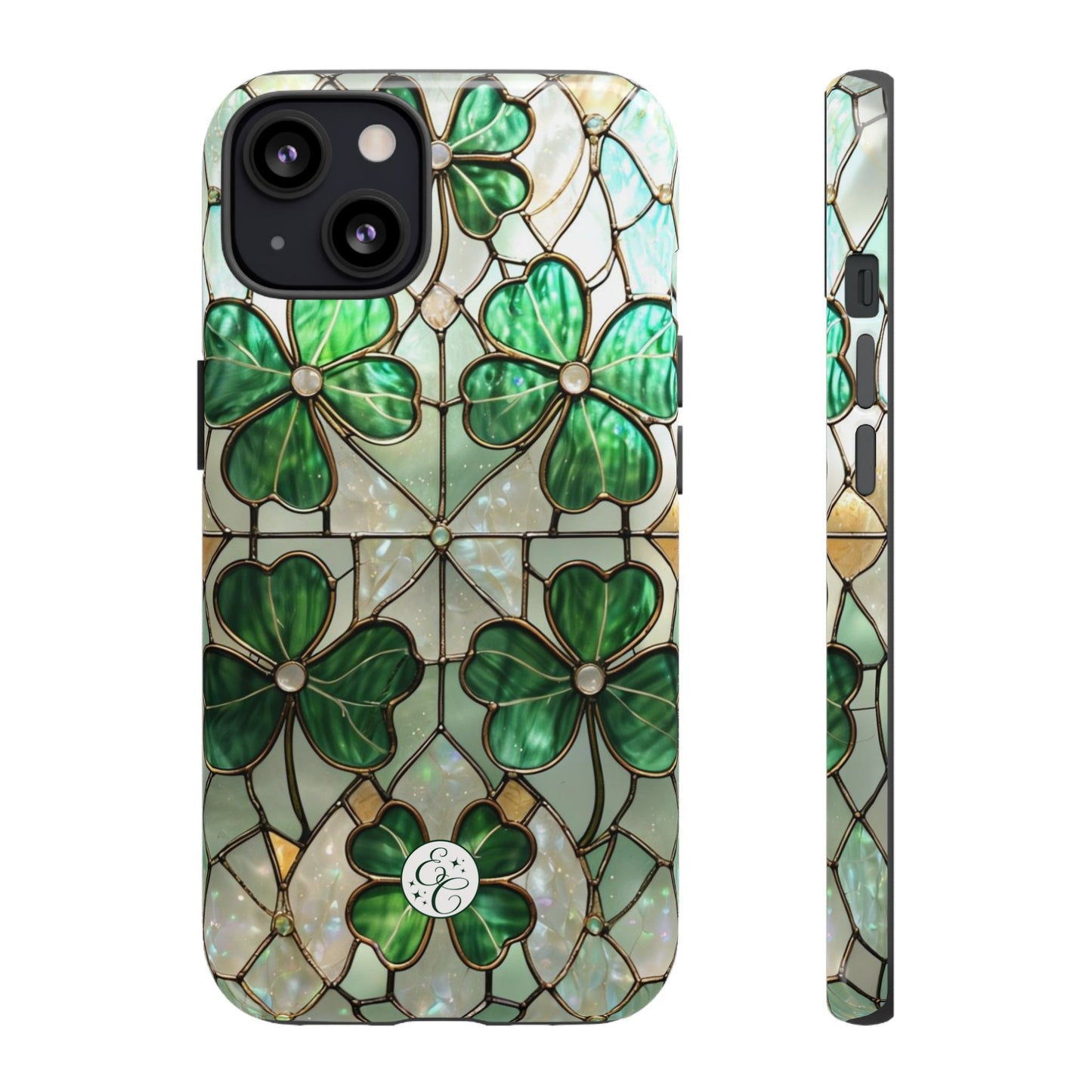 Lucky Clover Stained Glass Pattern Tough Phone Case