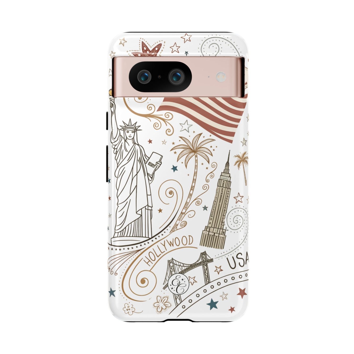 USA Landmarks Boho Doodle Tough Phone Case