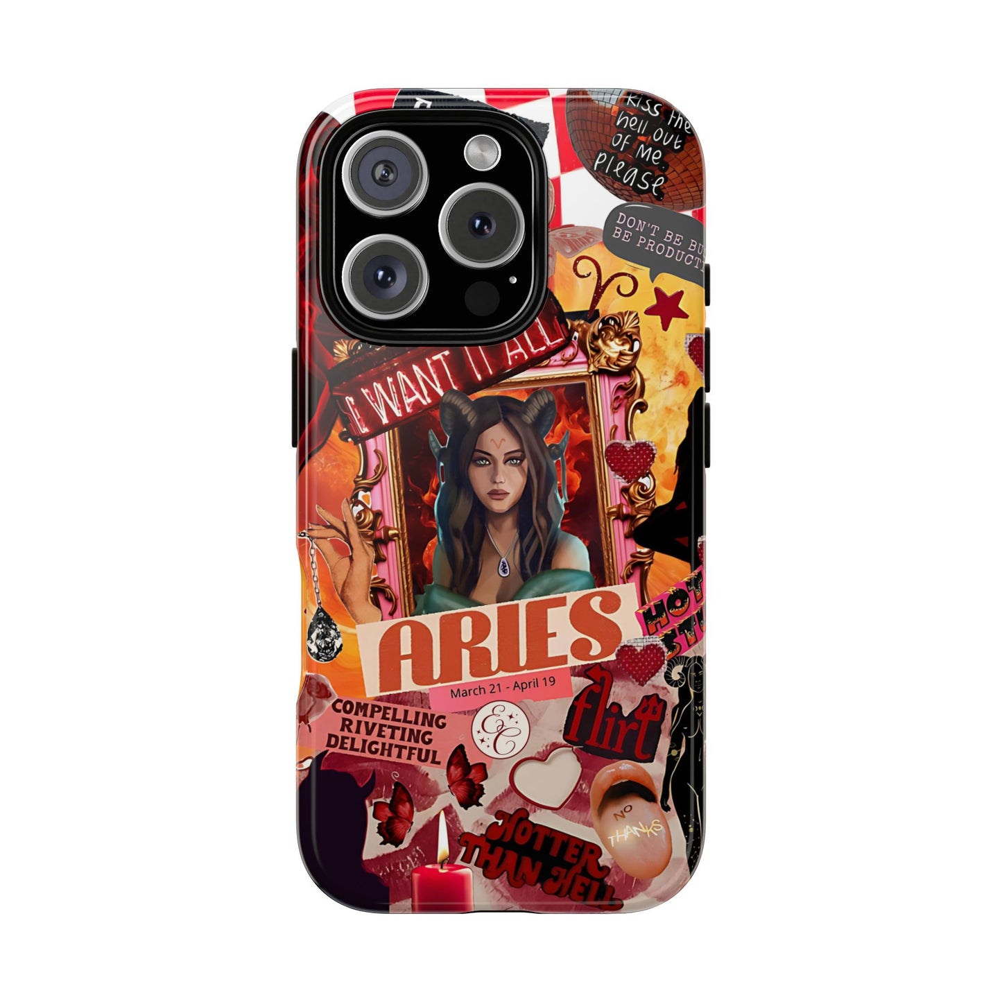 Aries Vintage Zodiac Collage Tough Phone Case