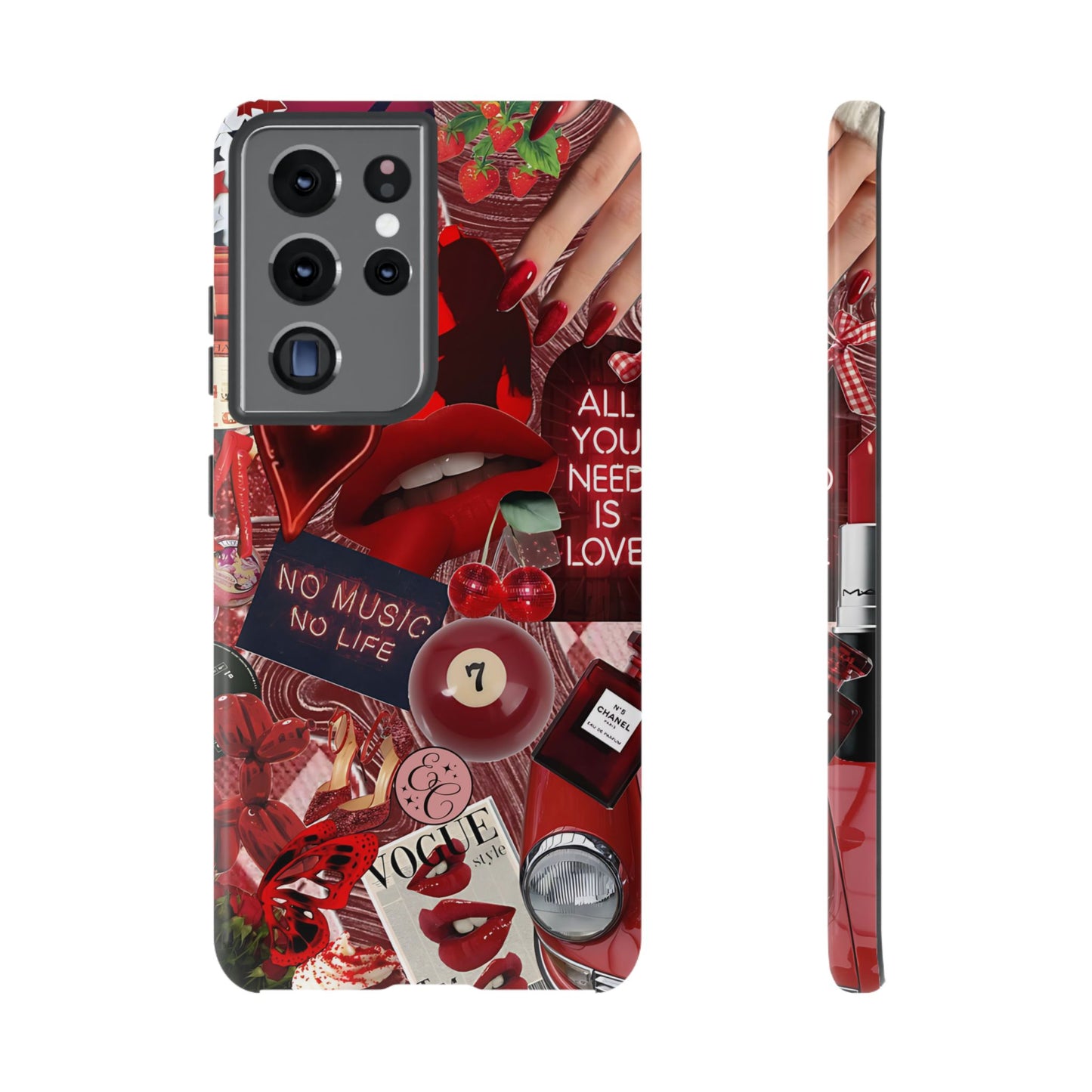 Red Aesthetic Collage Tough Phone Case