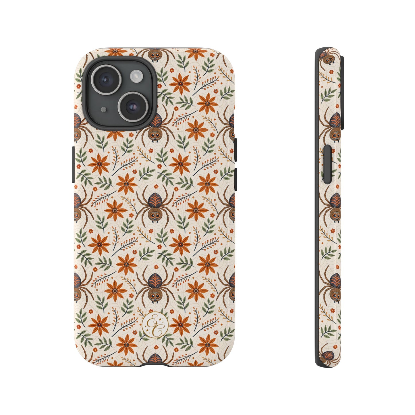 Boho Floral Spider Pattern Tough Phone Case