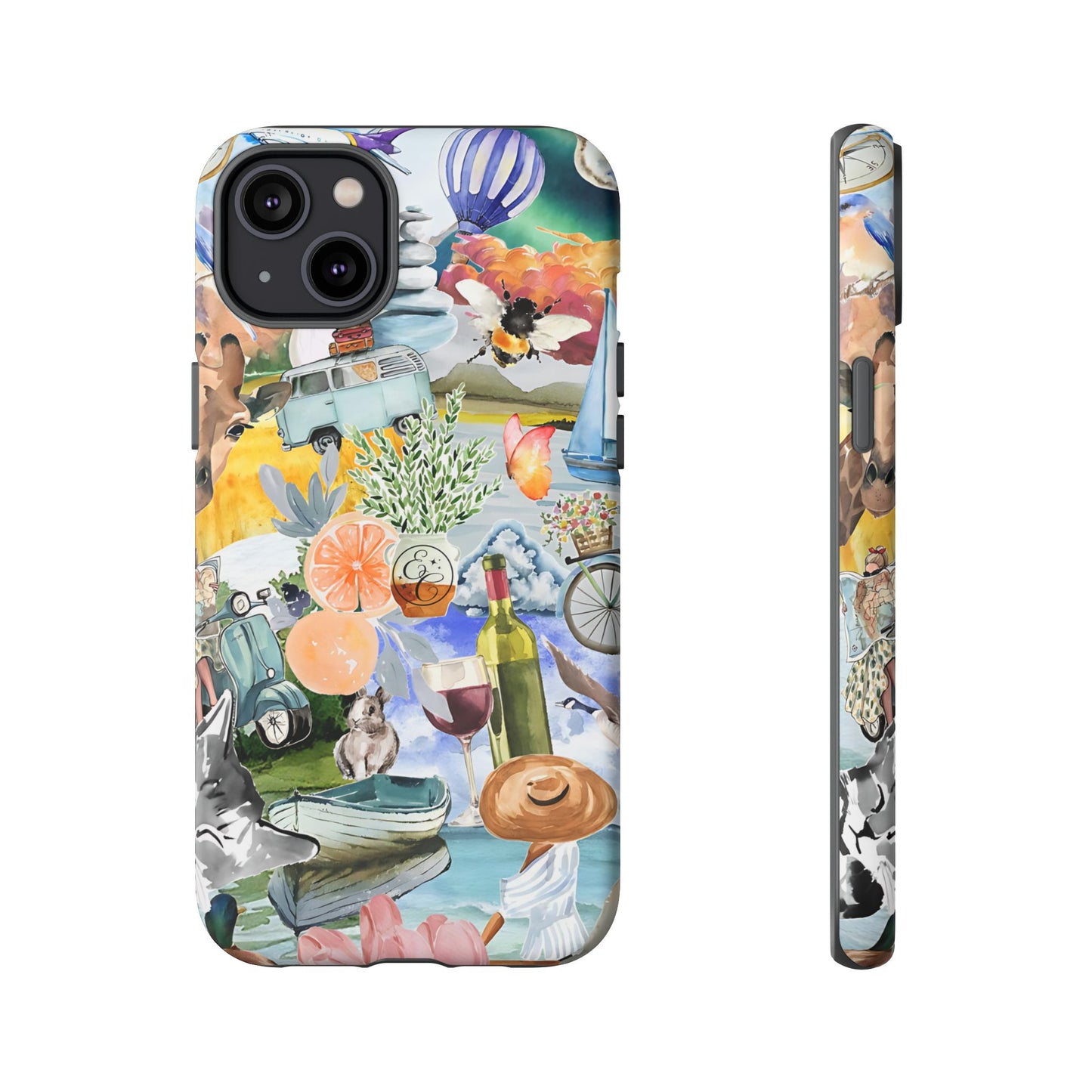 Vintage Travel Collage Tough Phone Case
