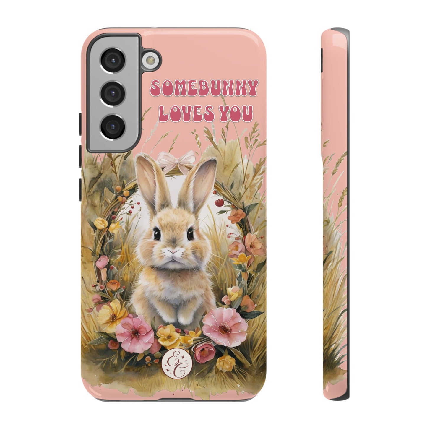 Somebunny Loves You Tough Phone Case - Peach