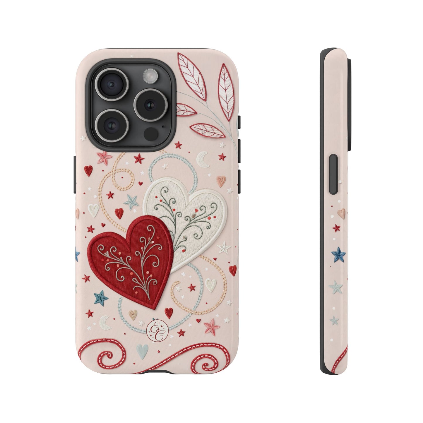 Interlinked Hearts Design Tough Phone Case