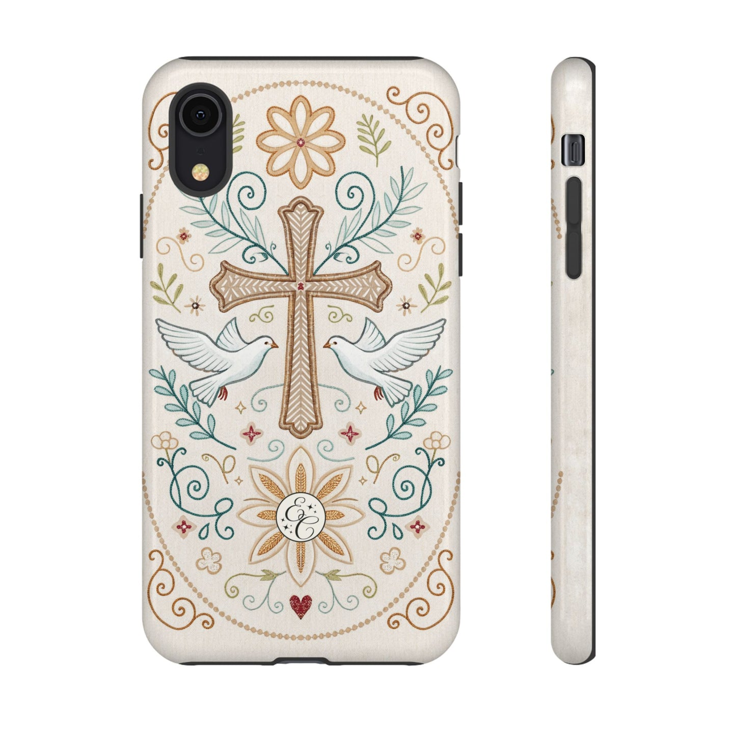 Christian Cross and Doves Tough Phone Case