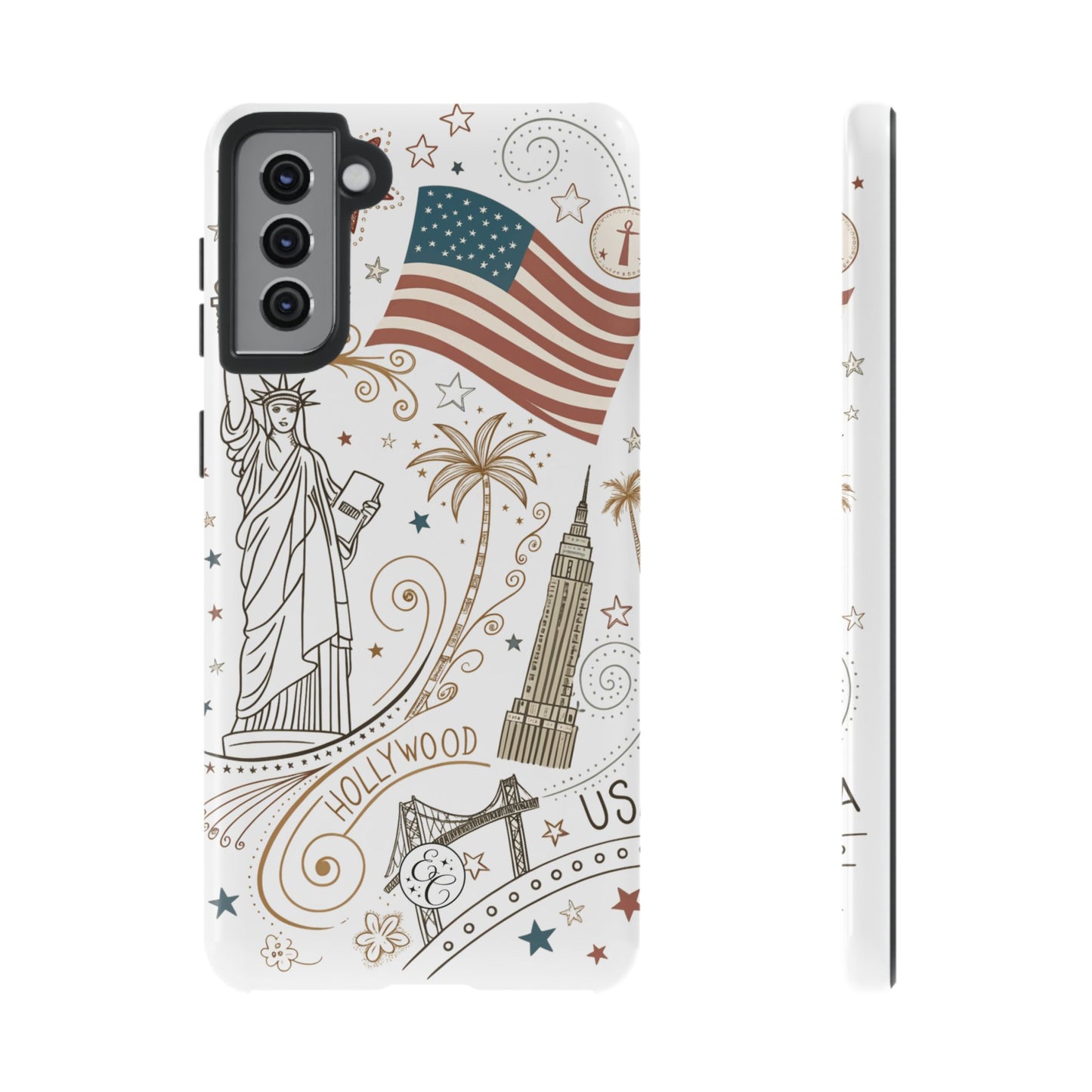 USA Landmarks Boho Doodle Tough Phone Case