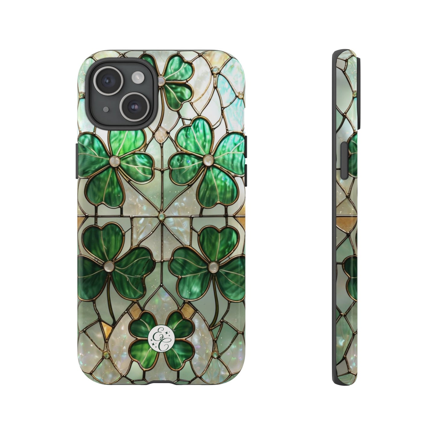 Lucky Clover Stained Glass Pattern Tough Phone Case
