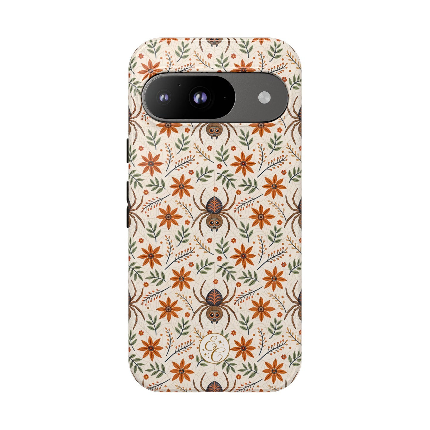 Boho Floral Spider Pattern Tough Phone Case