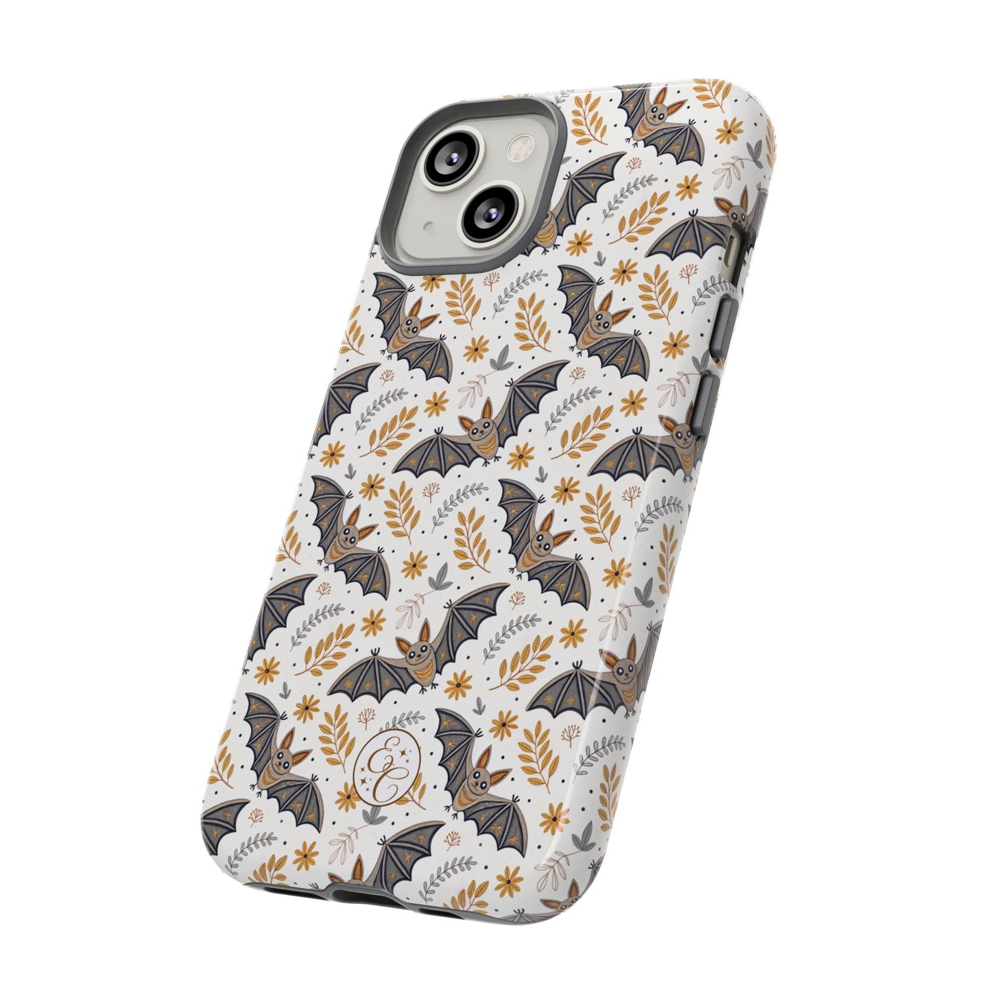 Boho Halloween Bat Pattern Tough Phone Case