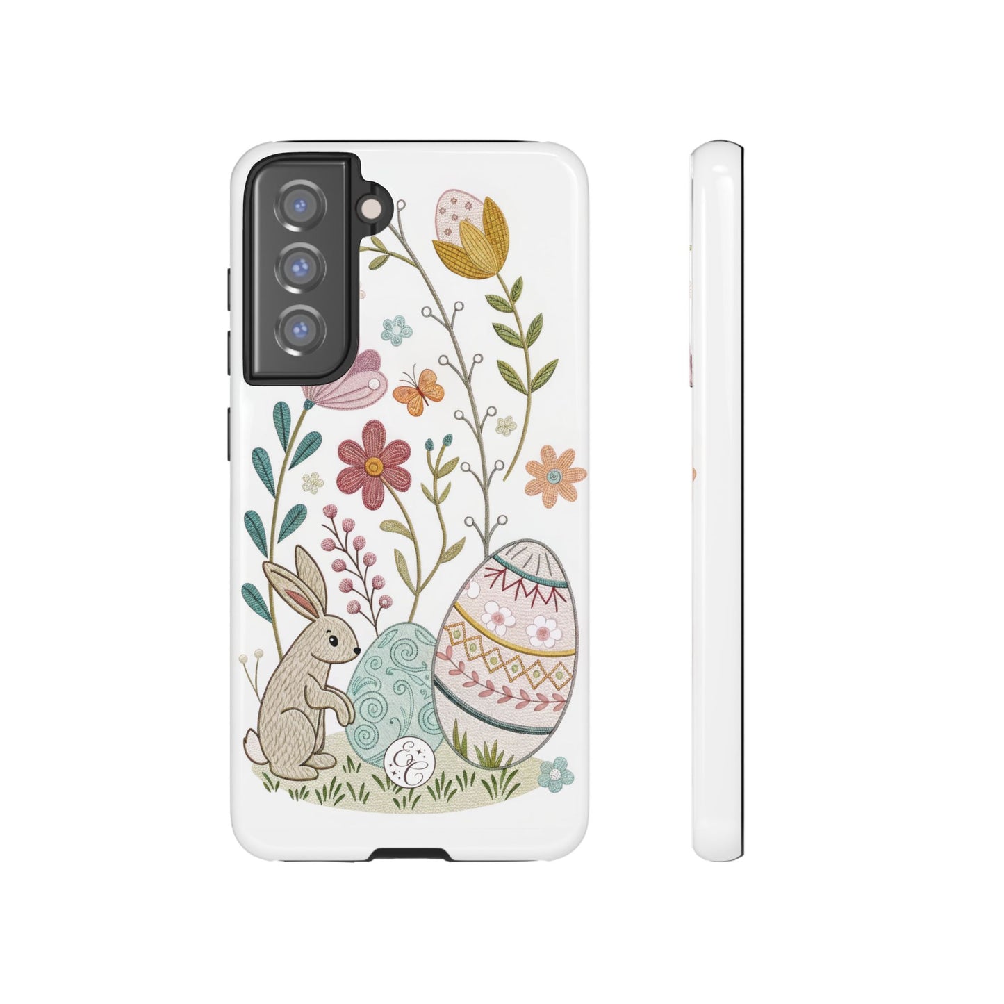 Bunny & Easter Egg Floral Tough Phone Case