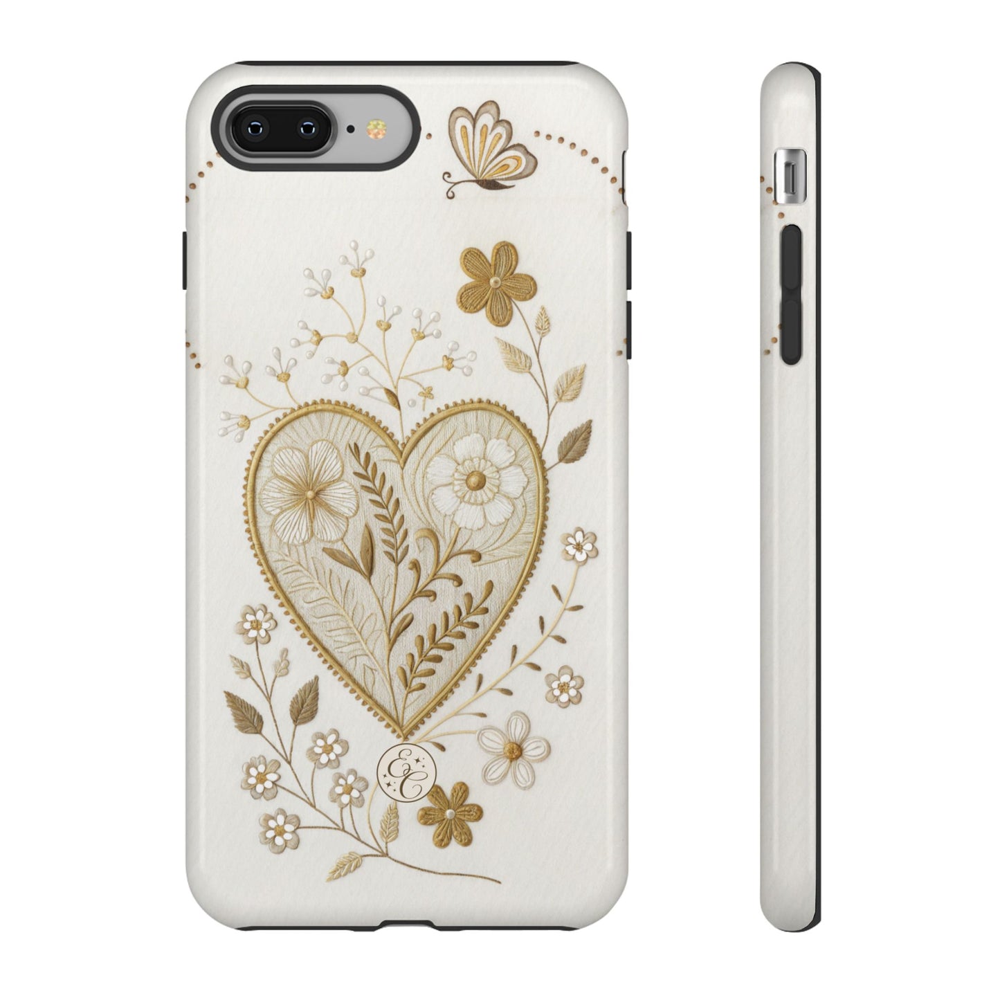 Floral Heart Design Tough Phone Case