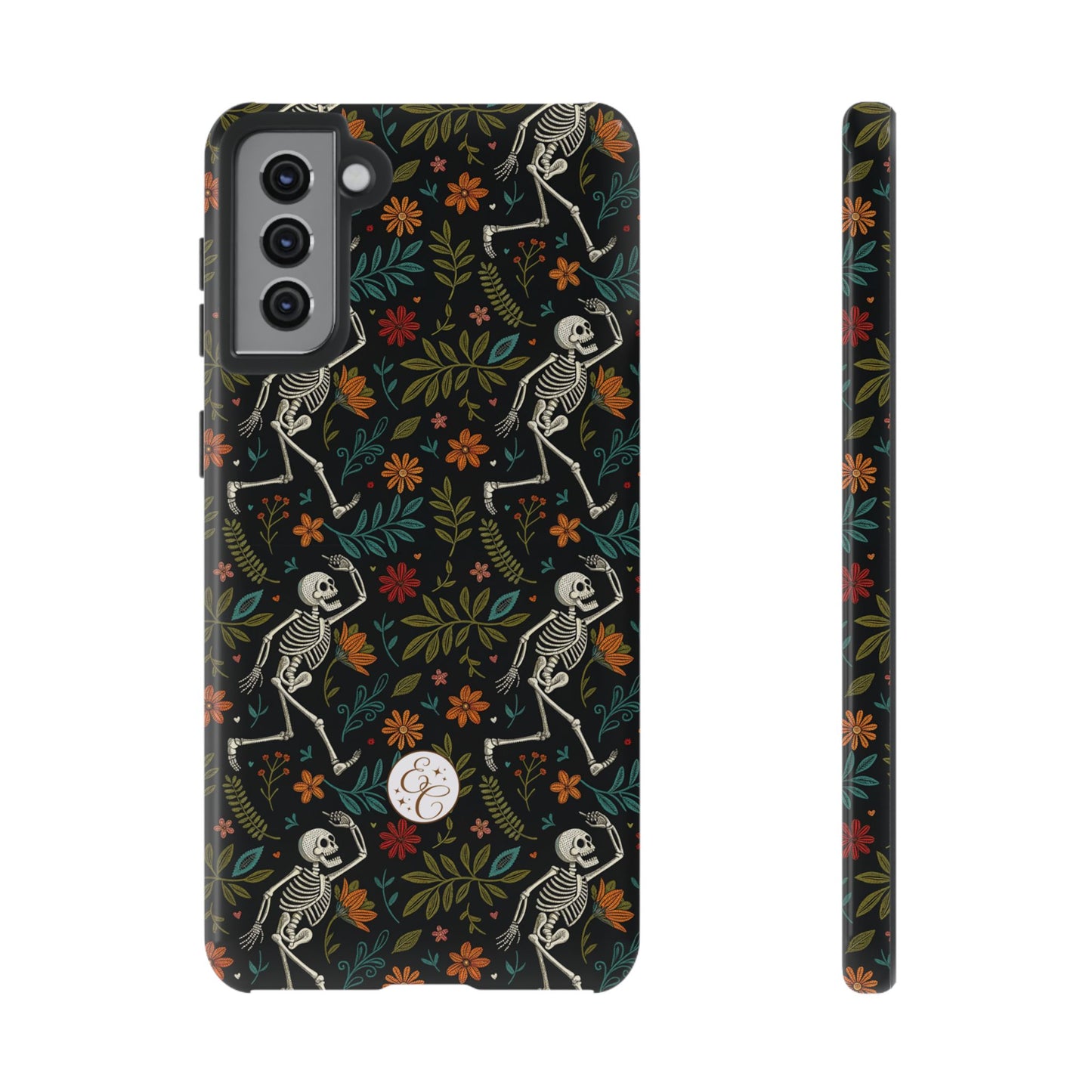 Halloween Boho Skeleton Pattern Tough Phone Case