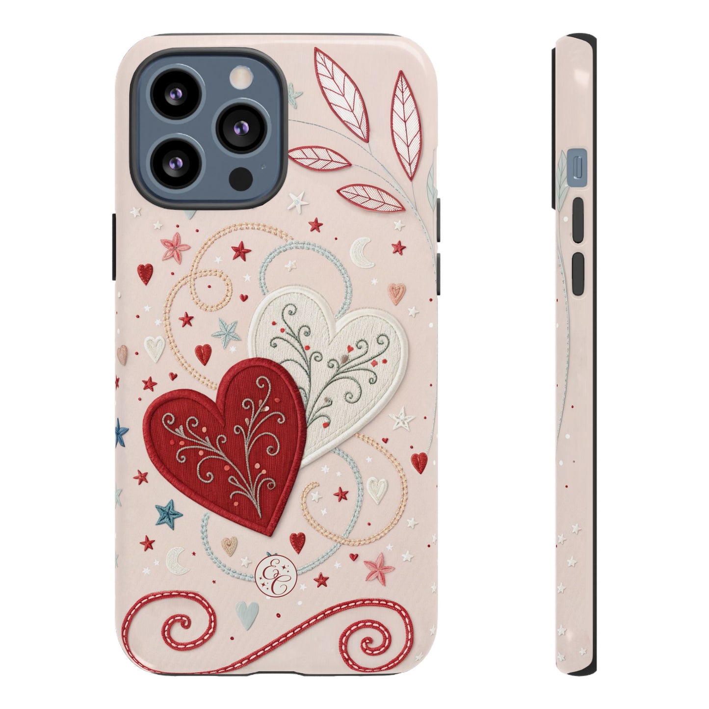 Interlinked Hearts Design Tough Phone Case