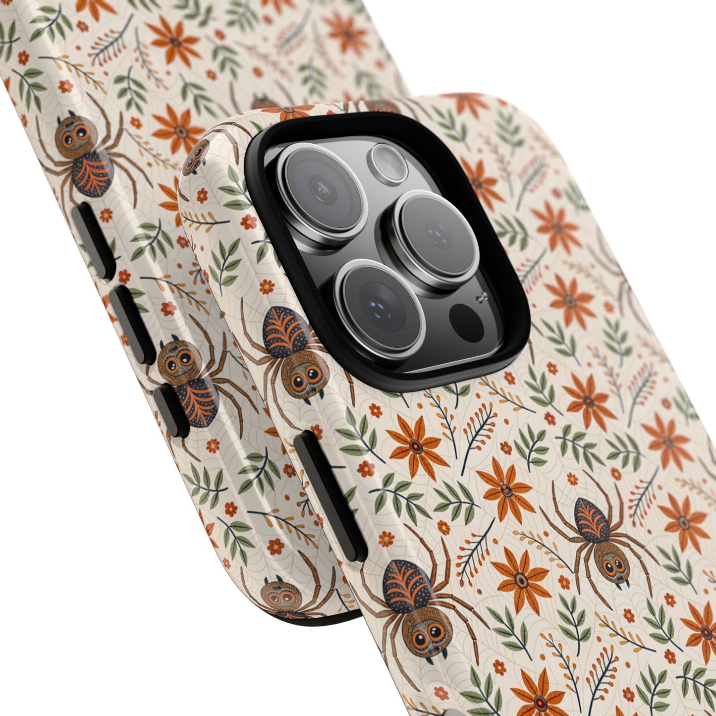 Boho Floral Spider Pattern Tough Phone Case