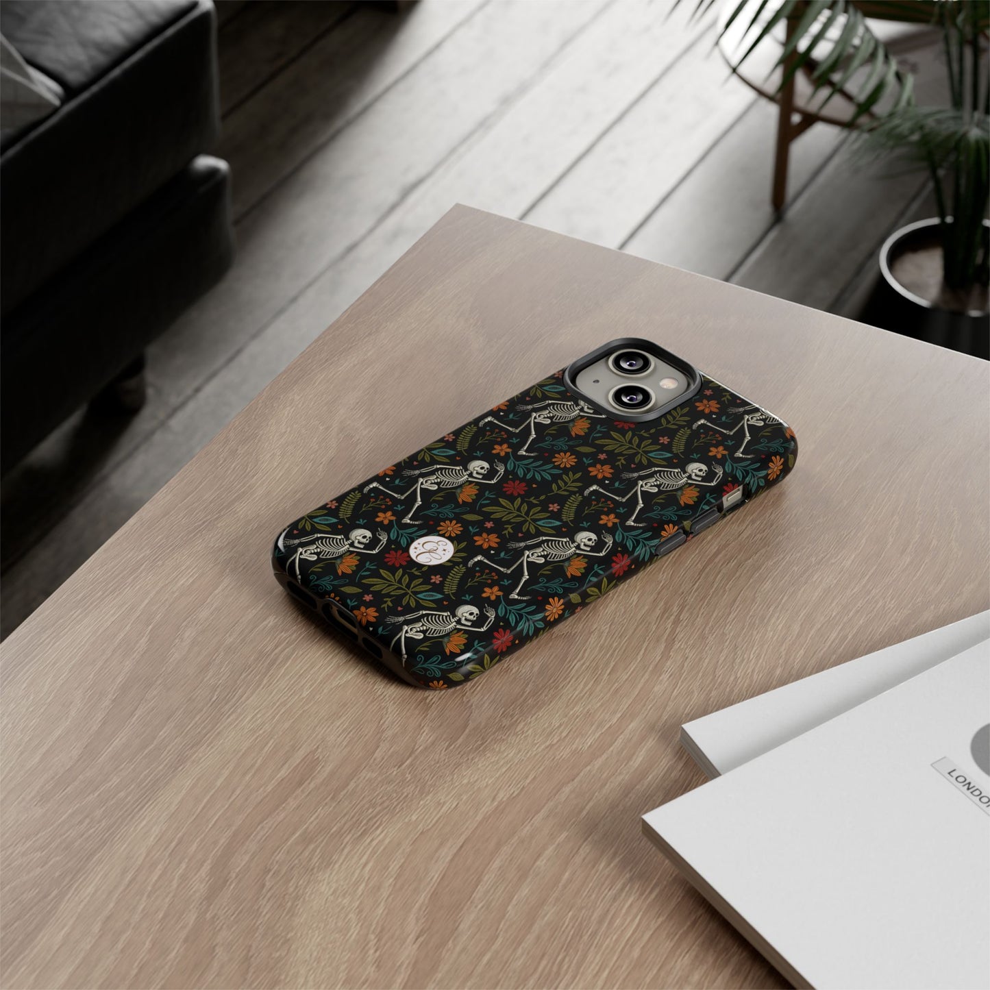 Halloween Boho Skeleton Pattern Tough Phone Case