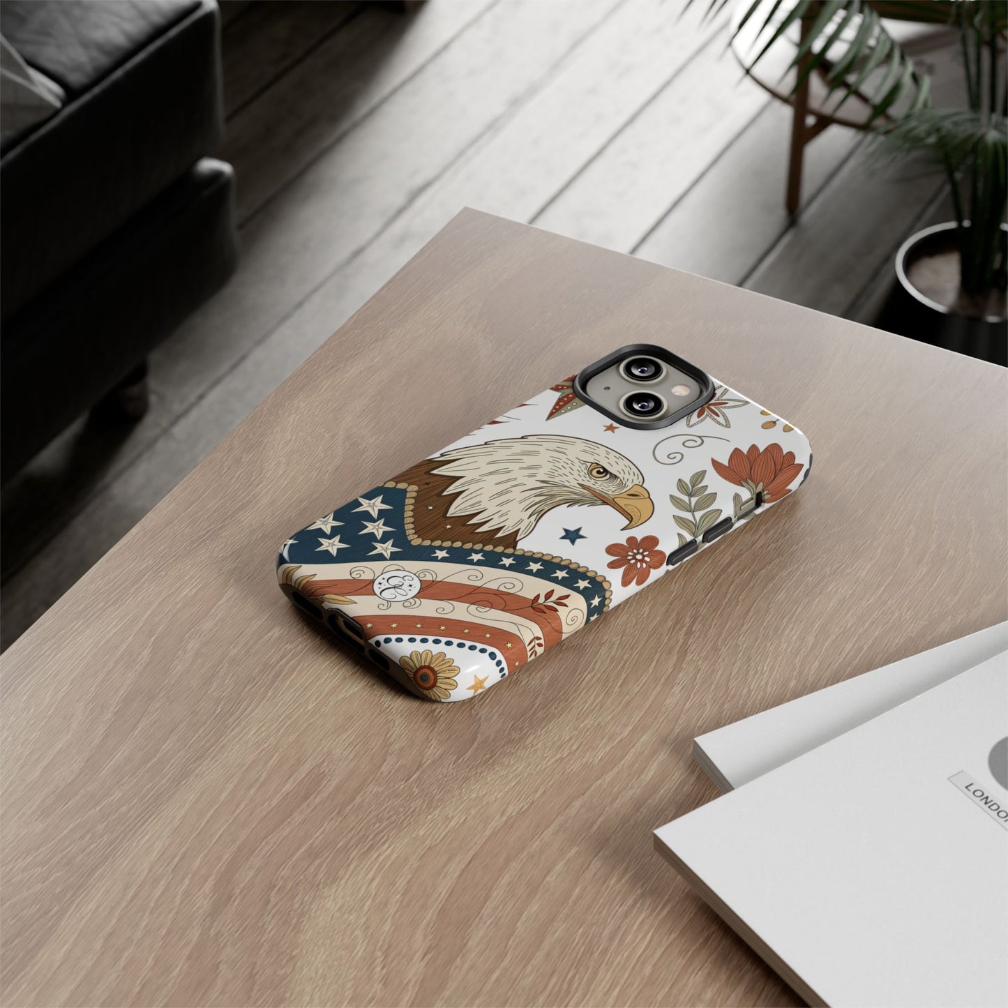 Boho Patriotic Eagle Tough Phone Case