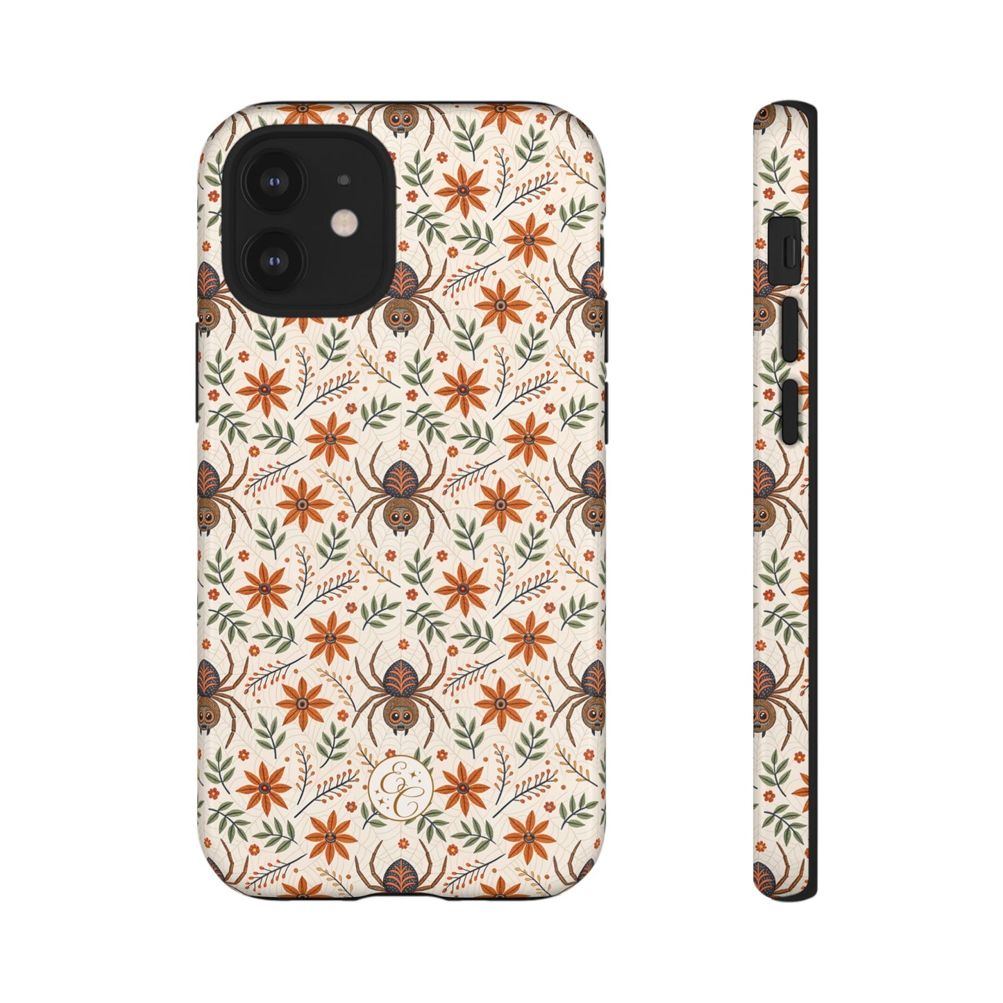 Boho Floral Spider Pattern Tough Phone Case