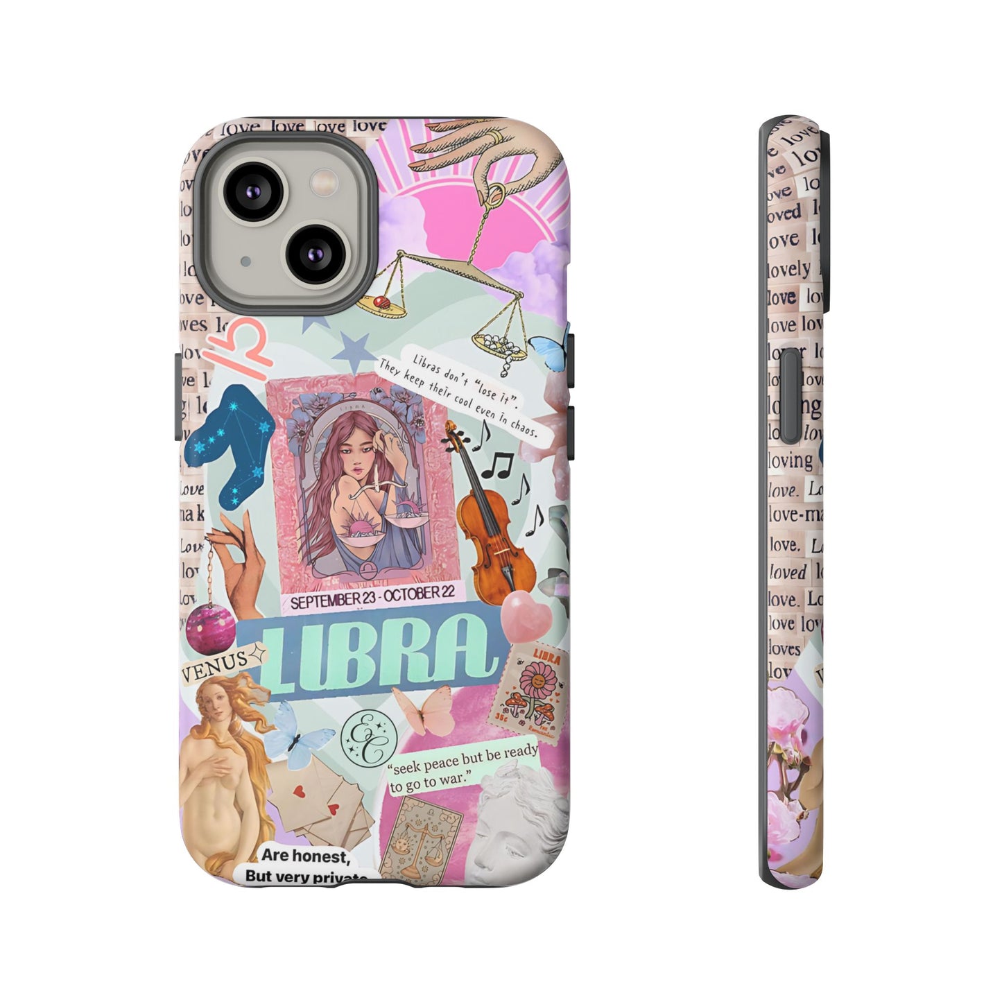 Libra Vintage Zodiac Collage Tough Phone Case
