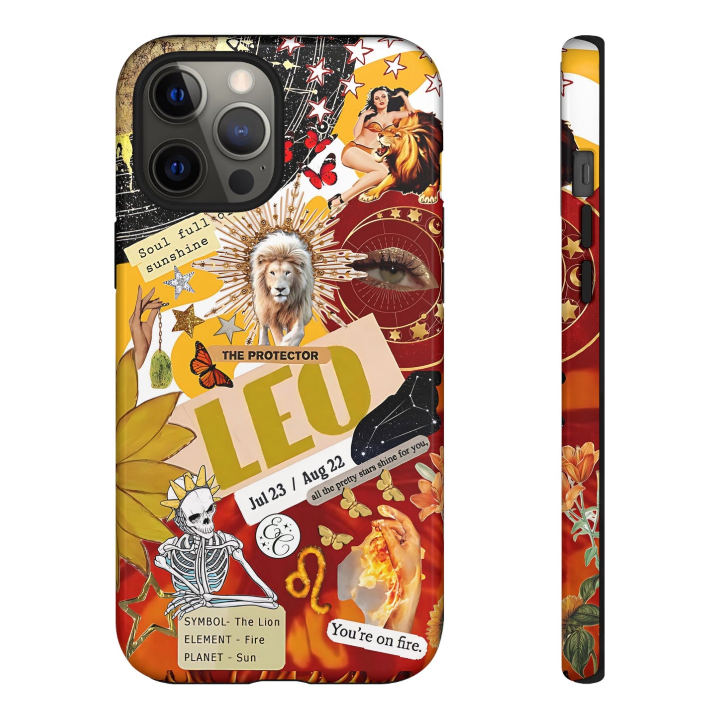 Leo Vintage Zodiac Collage Tough Phone Case