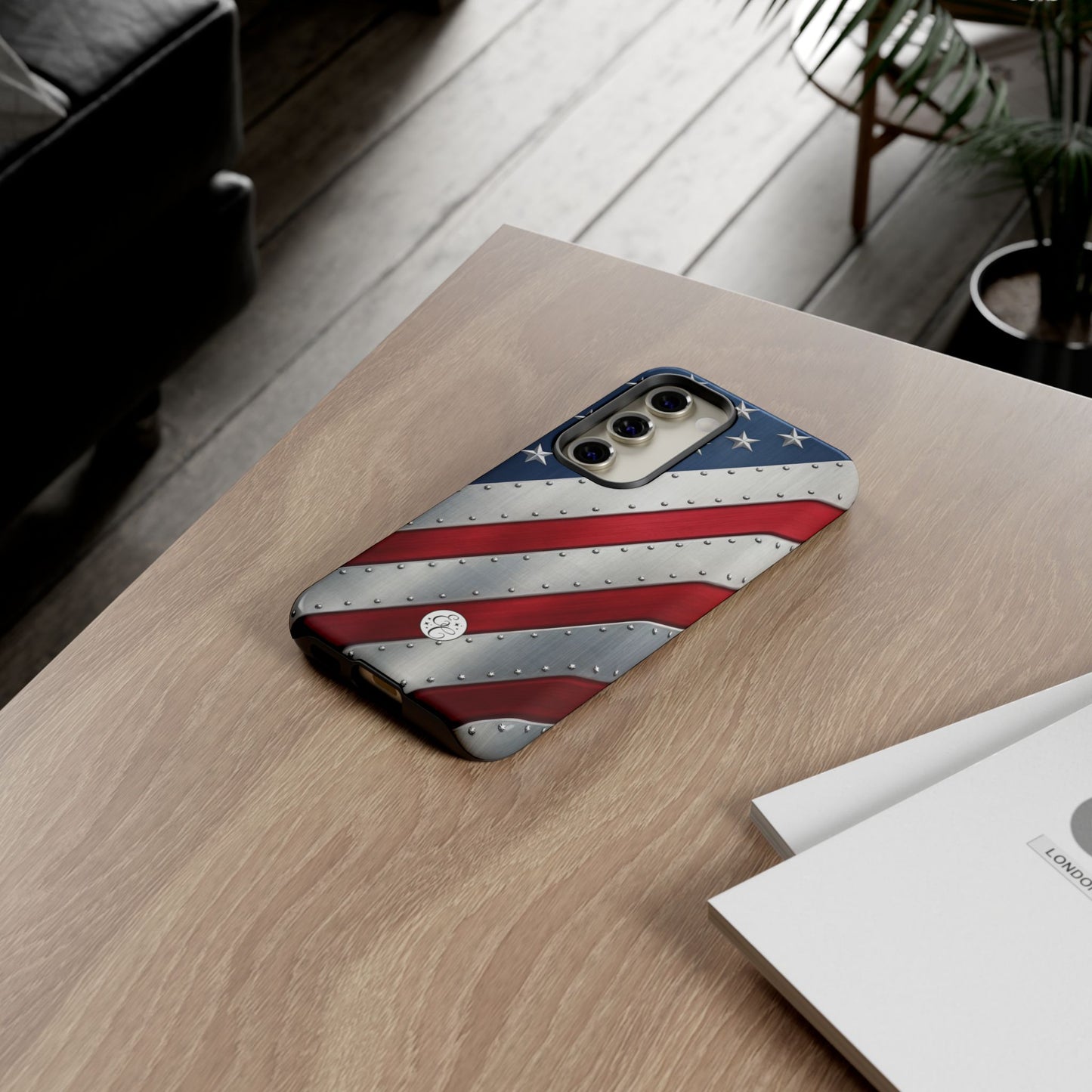 Metallic American Flag Tough Phone Case