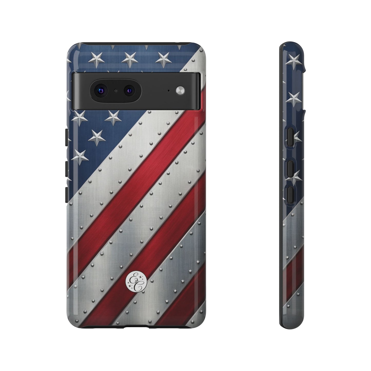 Metallic American Flag Tough Phone Case