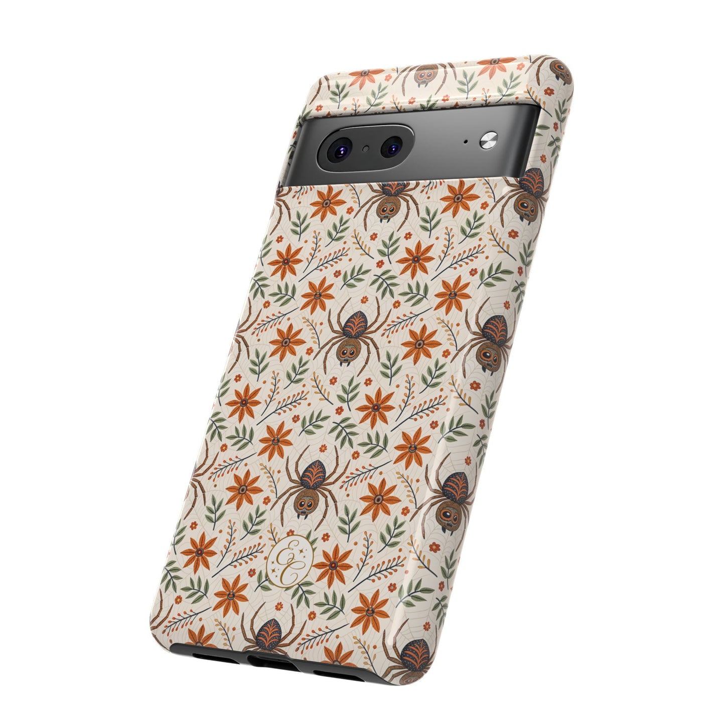 Boho Floral Spider Pattern Tough Phone Case