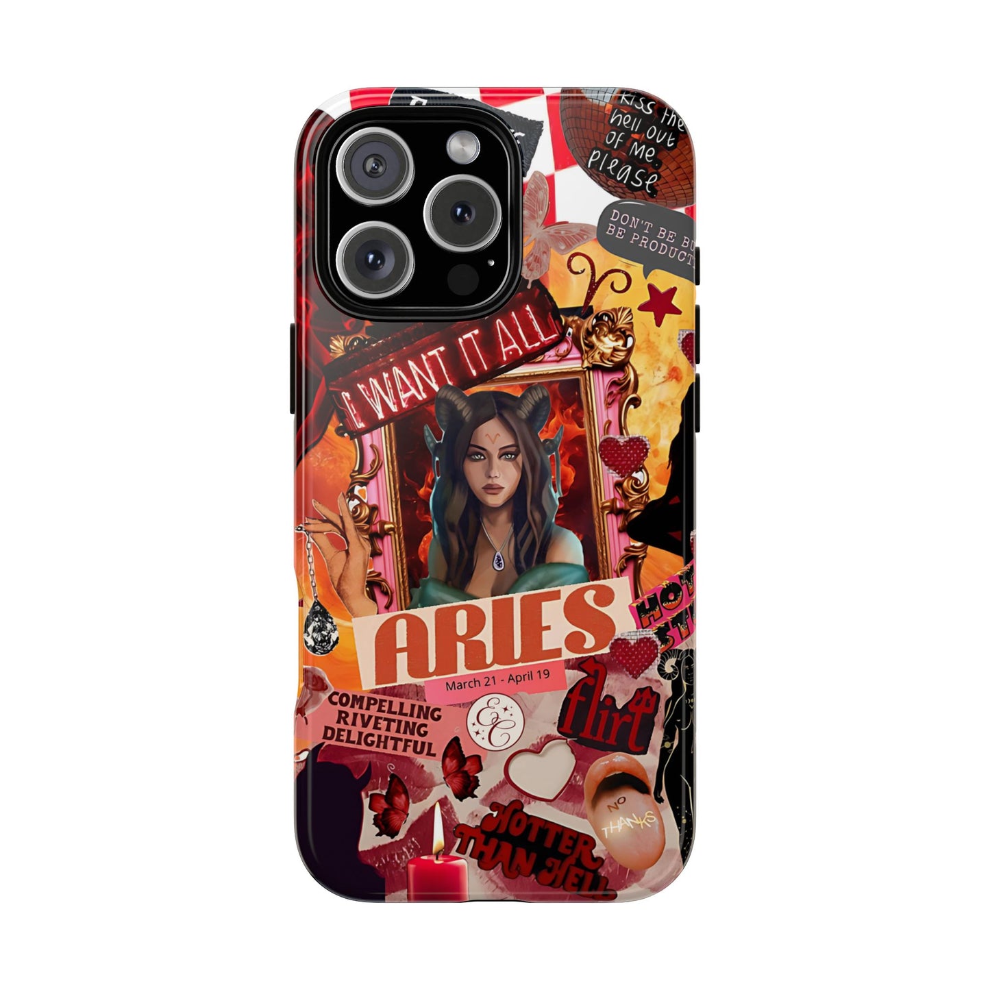 Aries Vintage Zodiac Collage Tough Phone Case