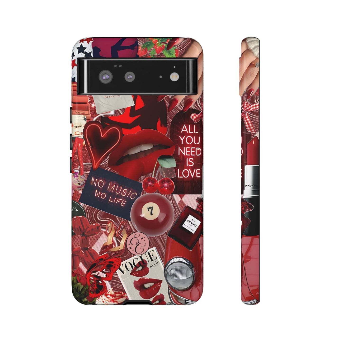 Red Aesthetic Collage Tough Phone Case