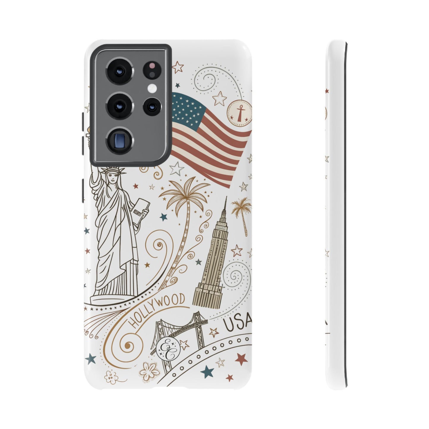 USA Landmarks Boho Doodle Tough Phone Case