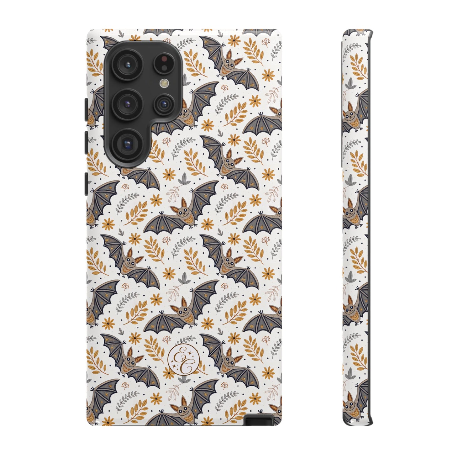 Boho Halloween Bat Pattern Tough Phone Case