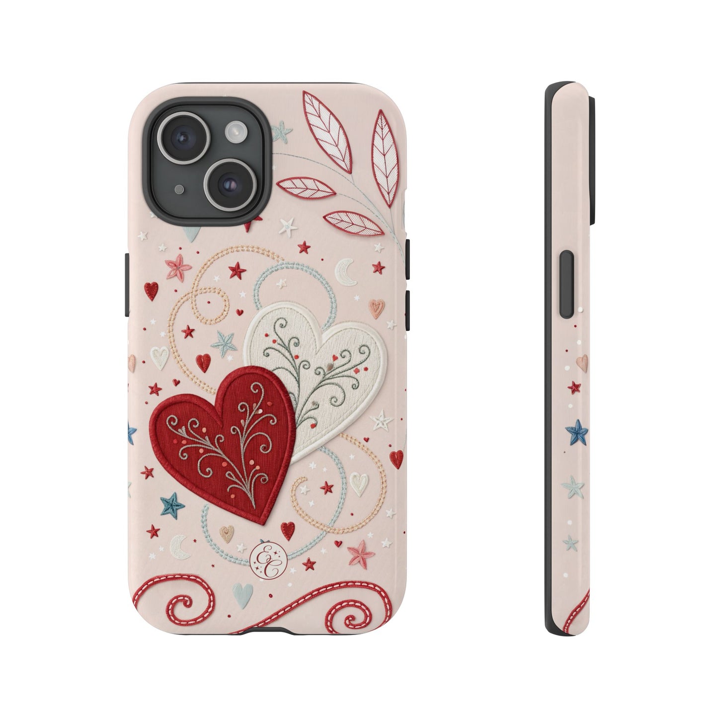 Interlinked Hearts Design Tough Phone Case