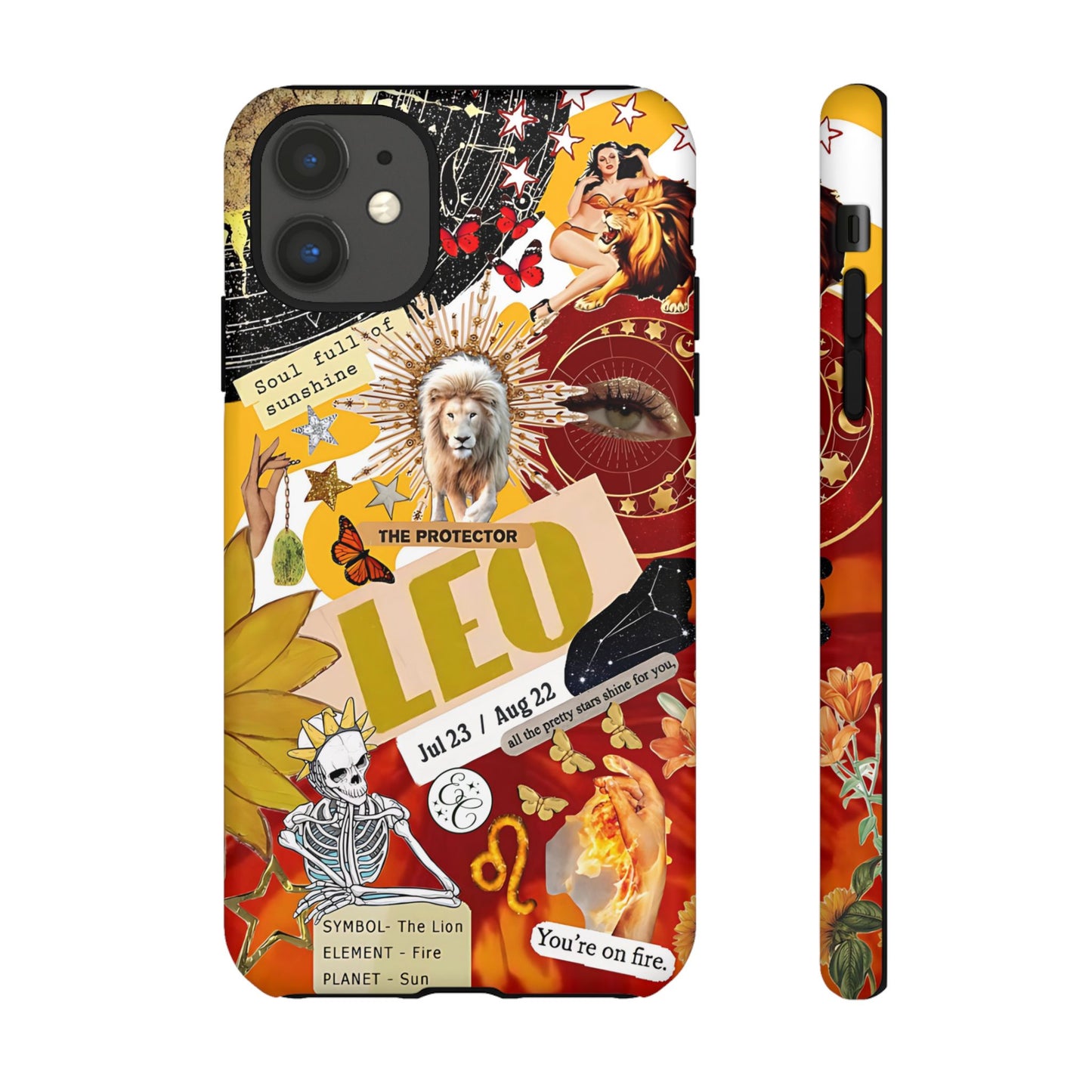 Leo Vintage Zodiac Collage Tough Phone Case