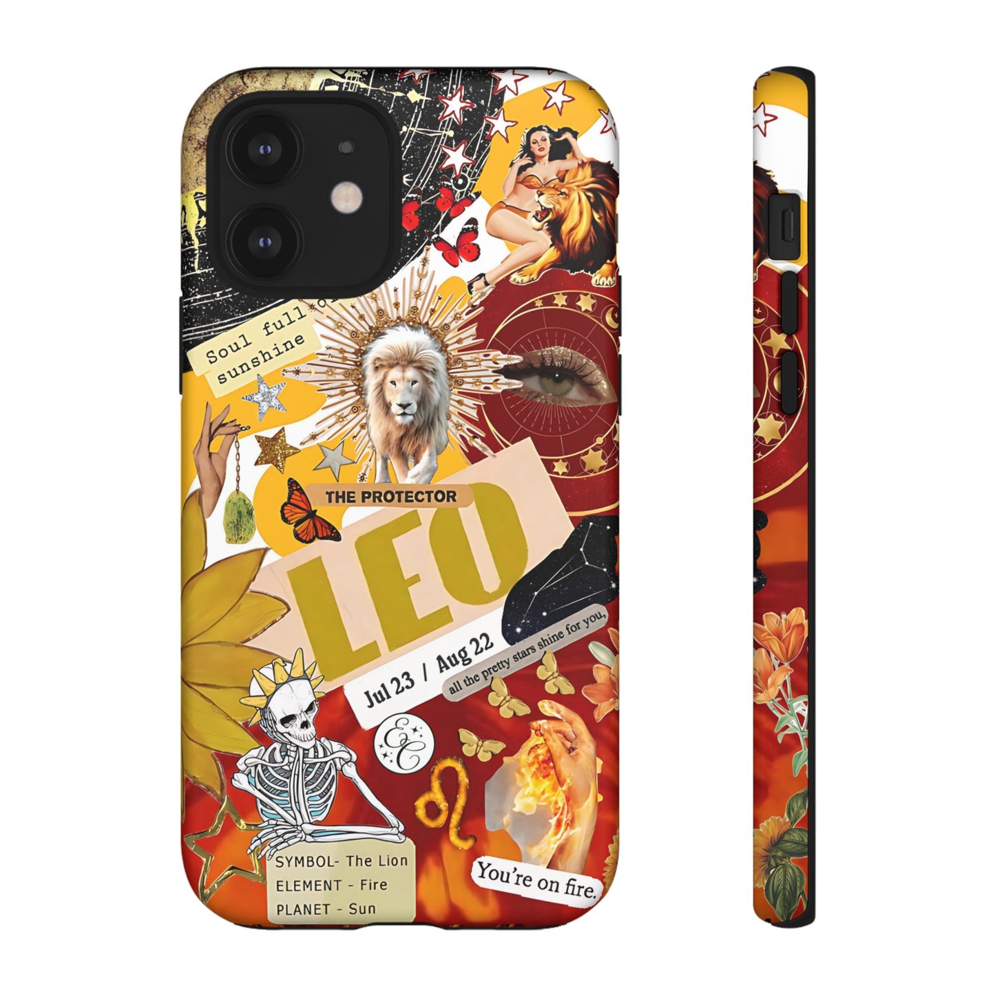 Leo Vintage Zodiac Collage Tough Phone Case