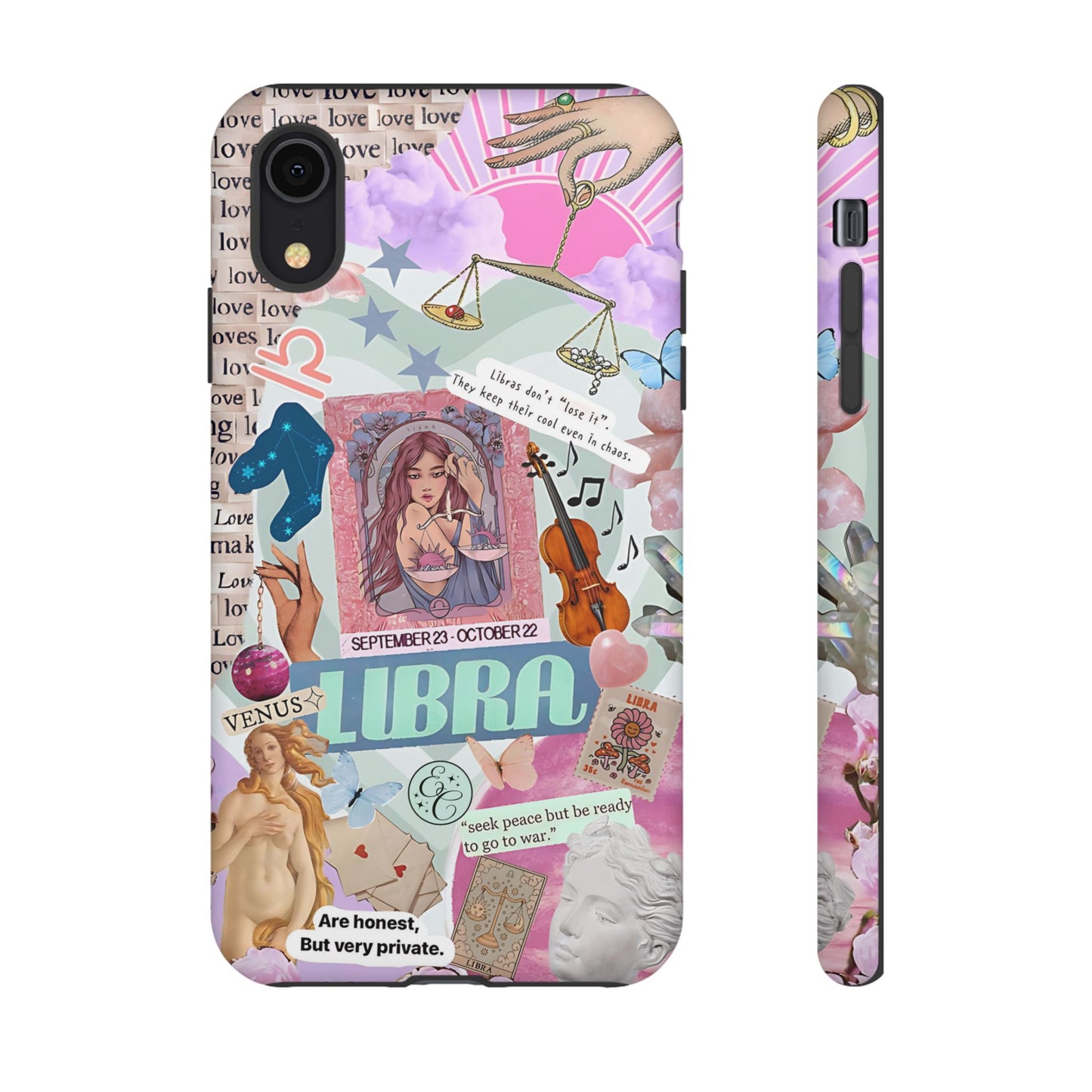 Libra Vintage Zodiac Collage Tough Phone Case